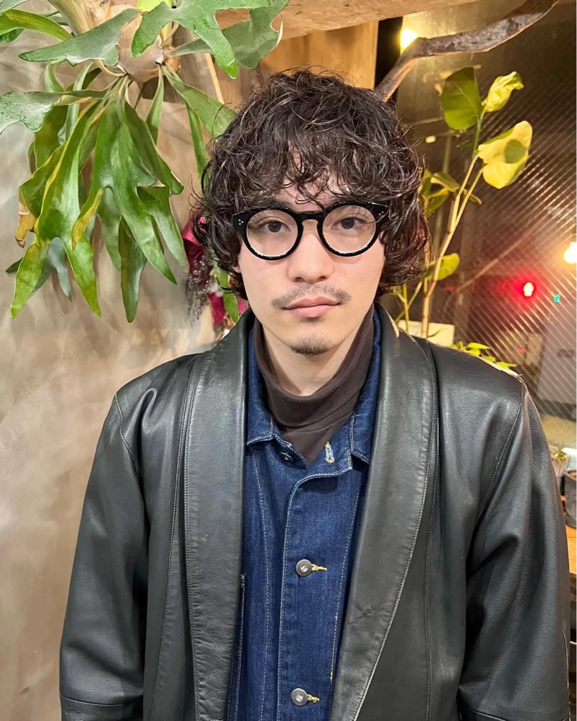 ミディアム パーマ メンズ カット パーマ トリートメント 木村陸弥 透明感/赤み消しのヘアスタイル