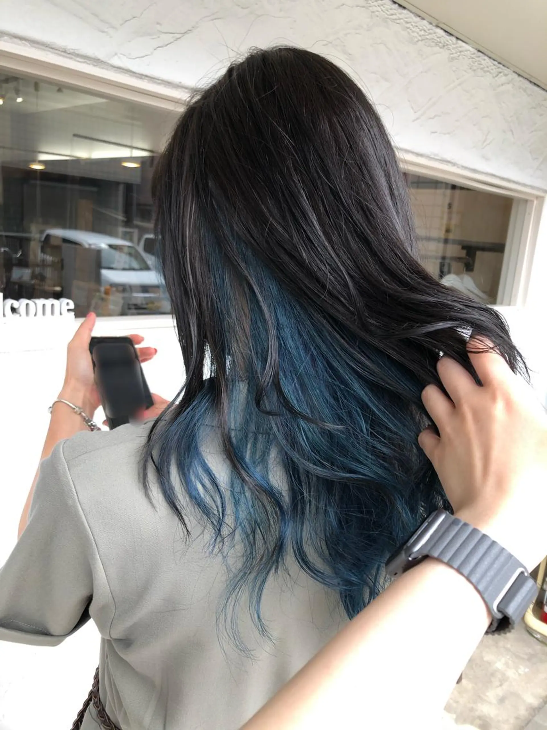 カラー ブルーカラー インナーカラー ヘアカラー 後藤 陽花子のヘアスタイル