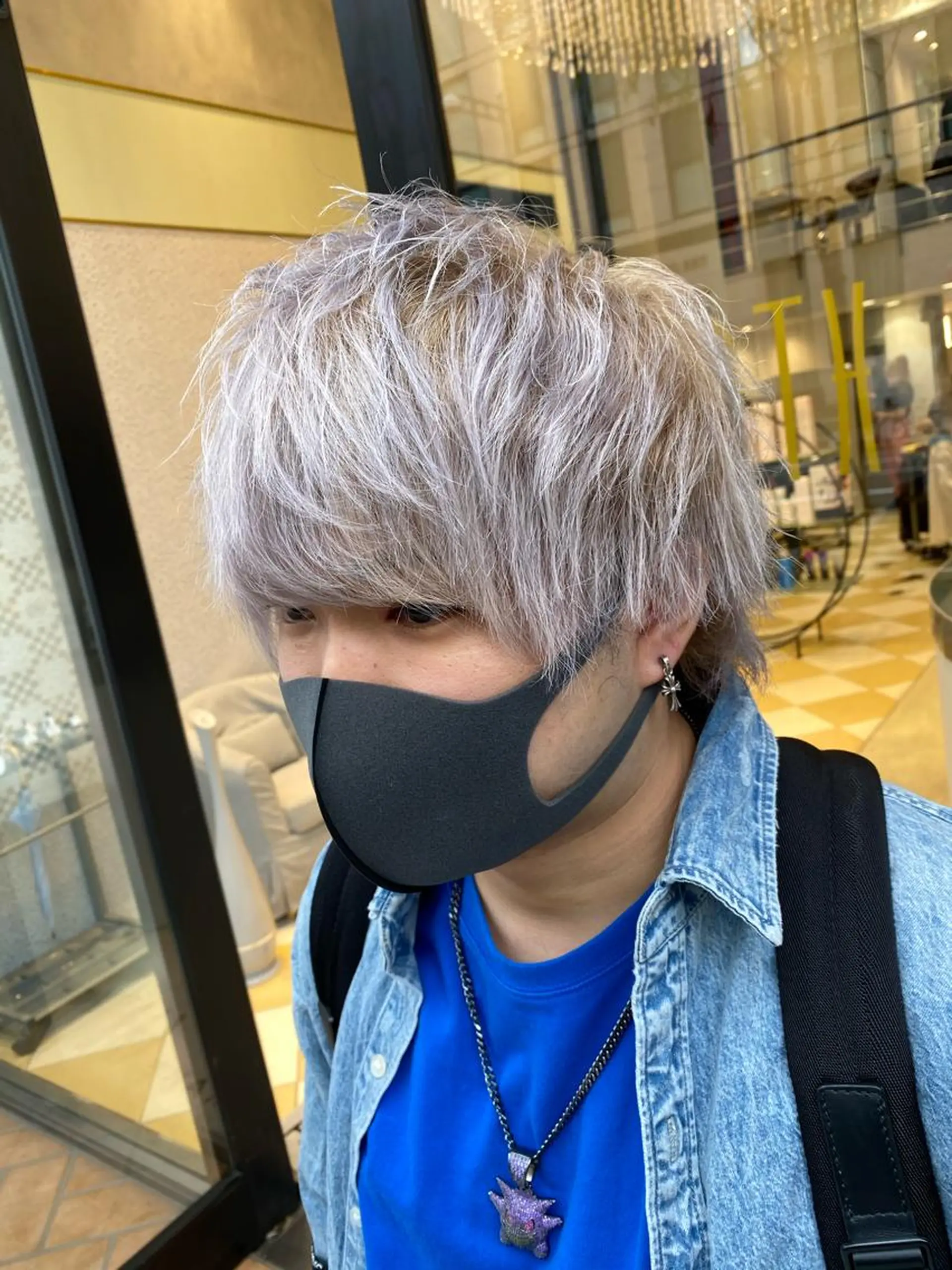 カラー メンズ アッシュ ホワイトアッシュ Kou所属・💜髪質改善美髪💜 星野清光のヘアスタイル