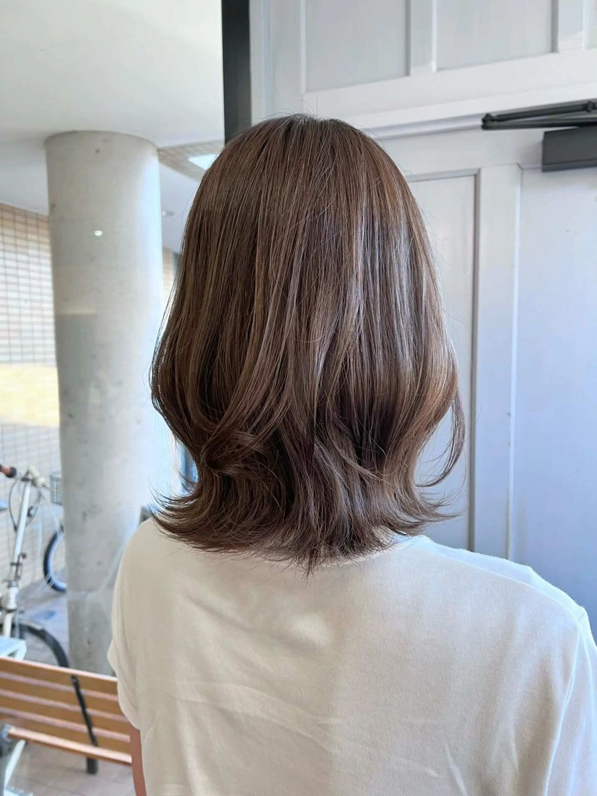 ミディアム カラー ブラウンカラー ヘアカラー トリートメント ツキダテ ユイのヘアスタイル