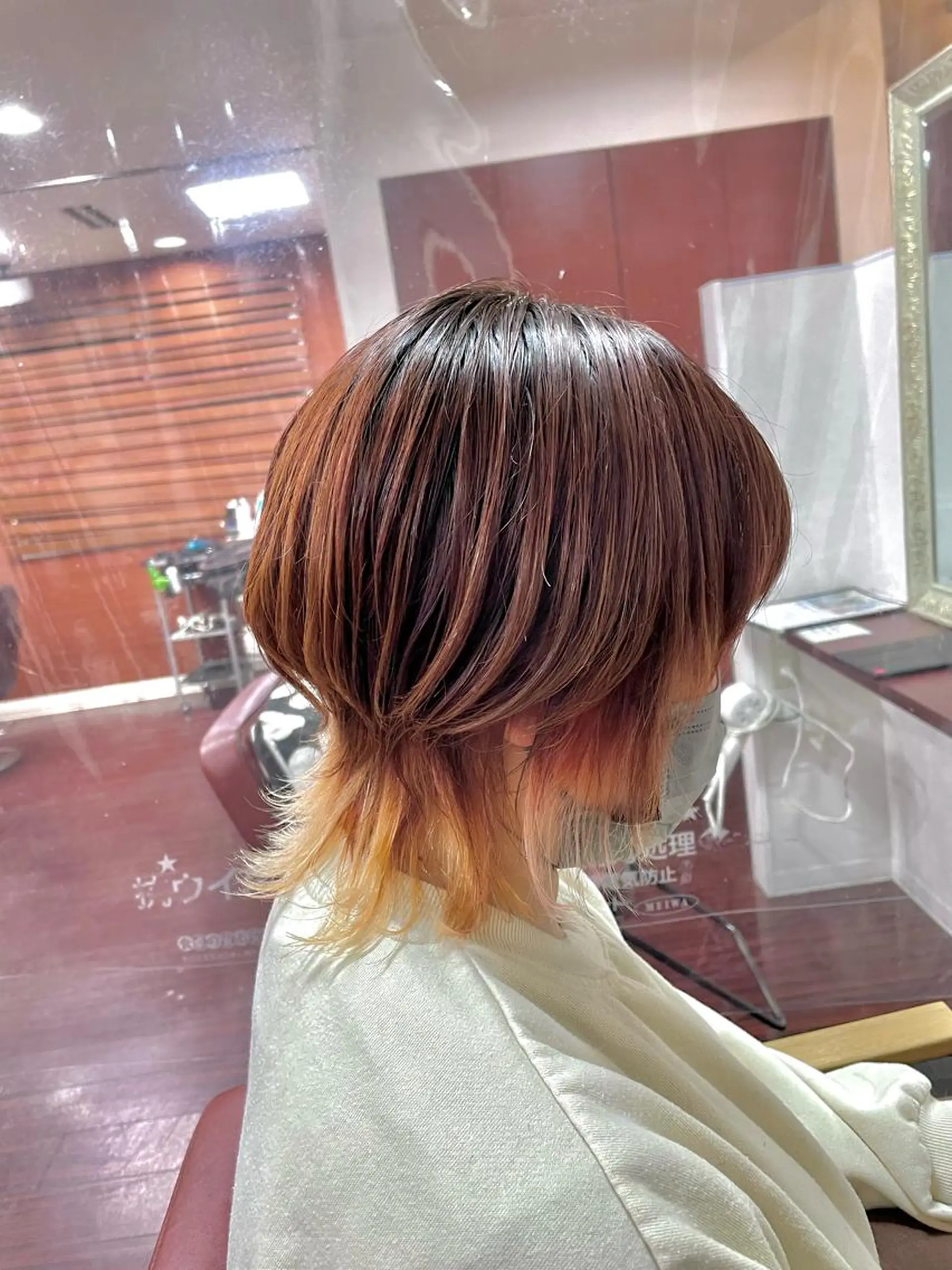ミディアム ボブ ウルフカット 💎韓国カラー Giness坂下巧のヘアスタイル