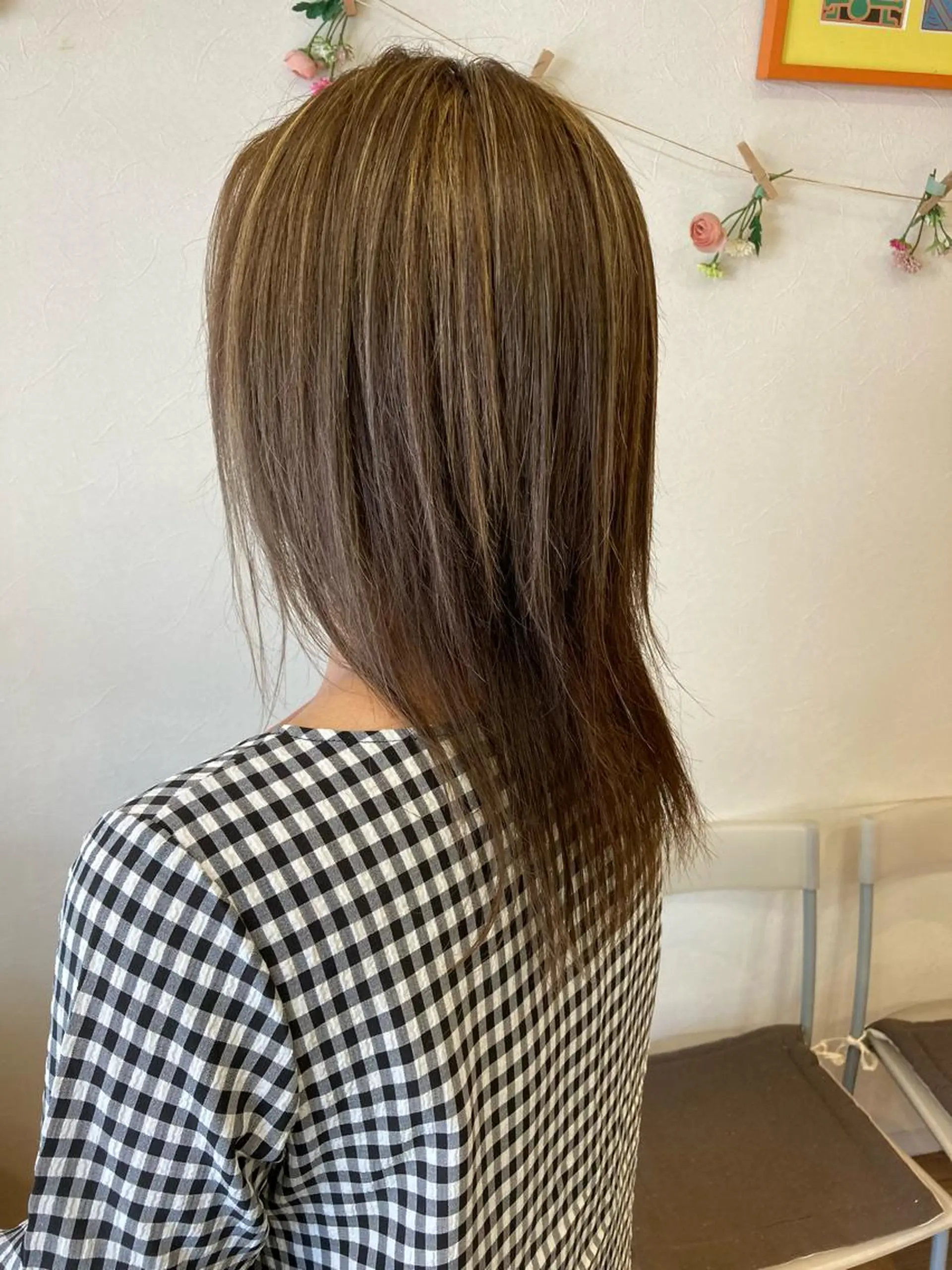 ミディアム カラー ハイライトカラー ハイライト ヘアカラー トリートメント okuda yuukiのヘアスタイル