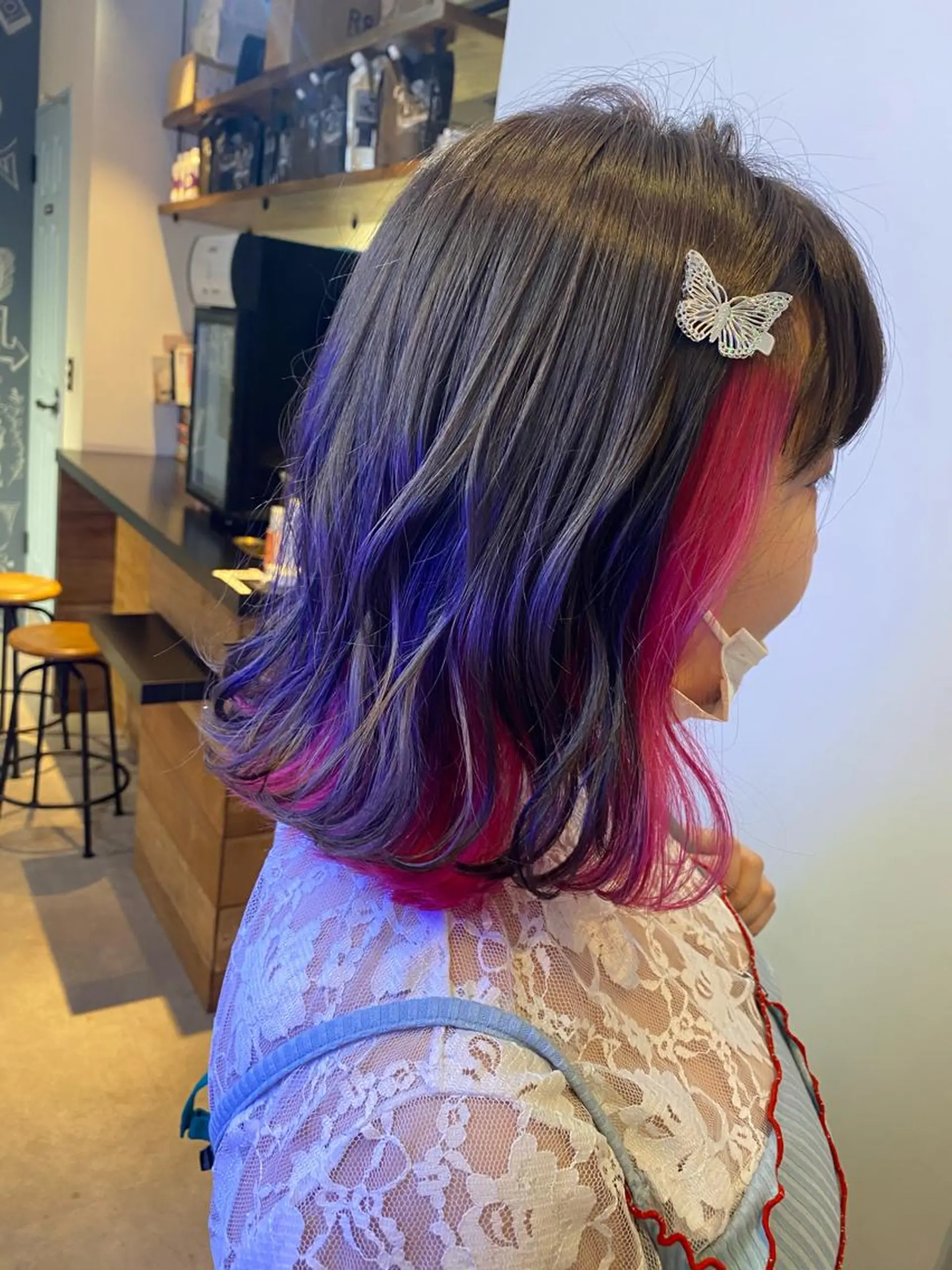 ミディアム カラー ブリーチ ピンクカラー カット ヘアカラー トリートメント scene.池袋所属・scene. haraのヘアスタイル