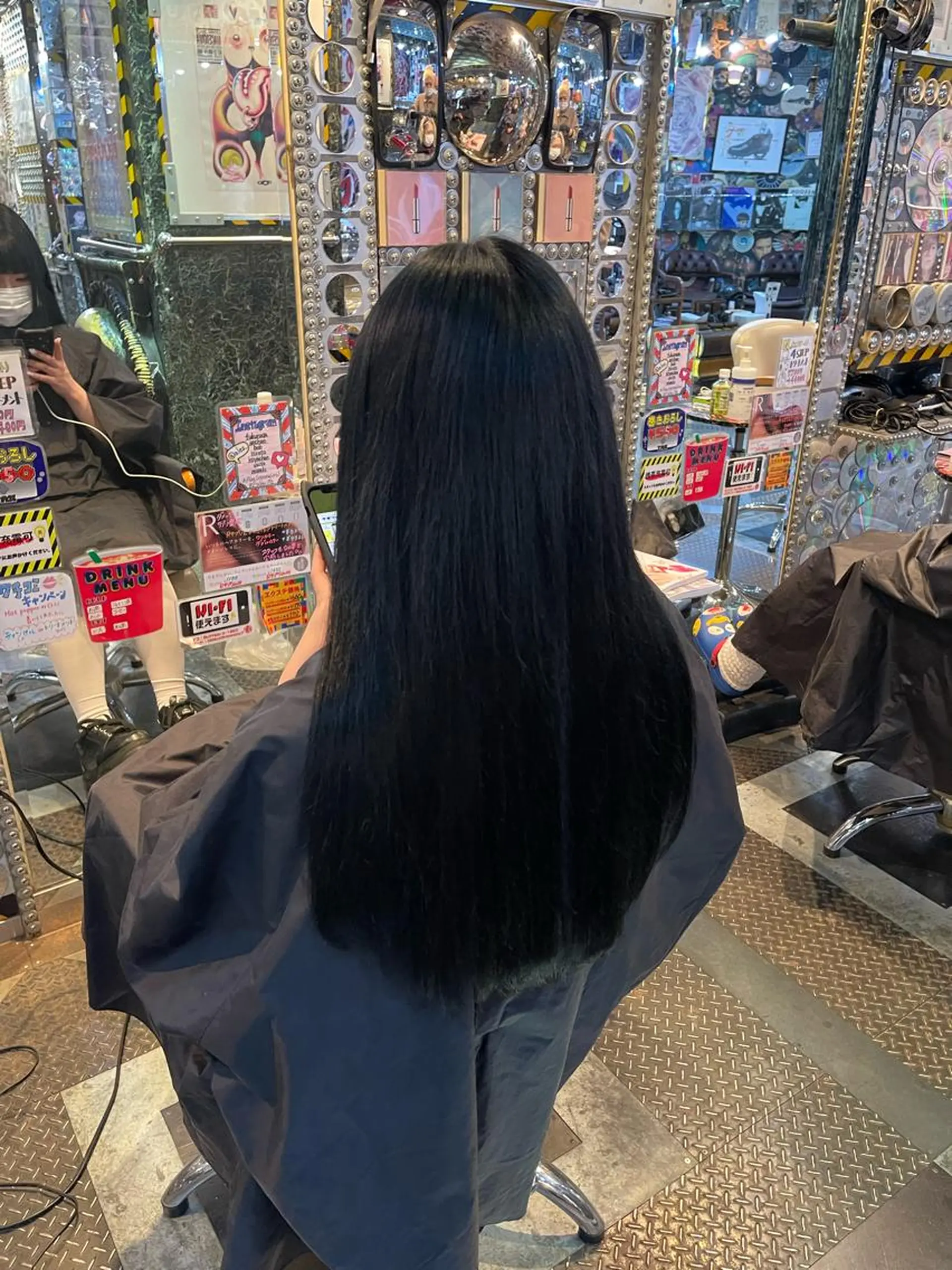 ロング カラー ヘアアレンジ 編み込みエクステ 黒髪 エクステ 就活ヘア ロング haco+所属・🌈派手髪エクステ ブレイズ🌈ひろとのヘアスタイル