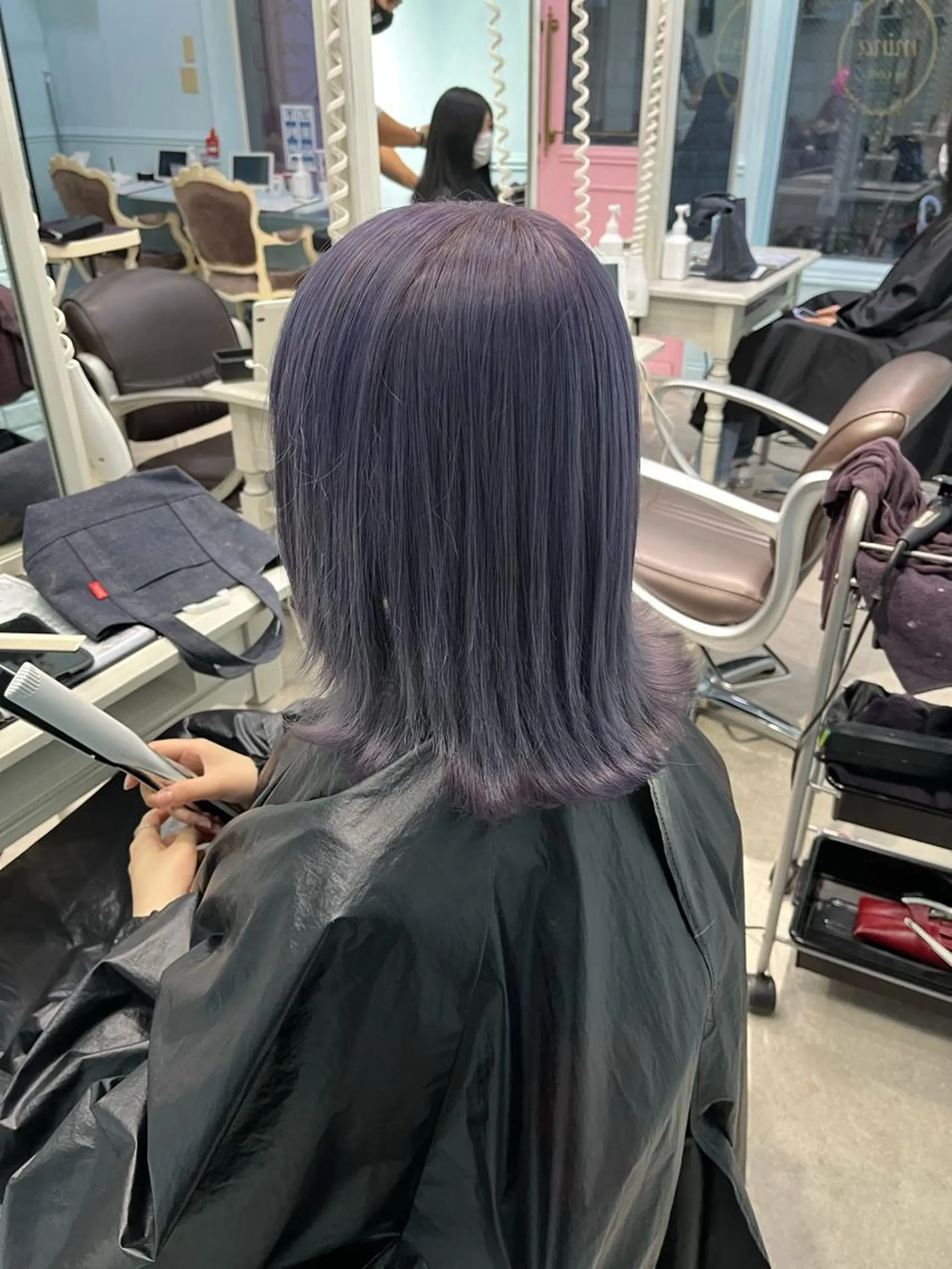 セミロング カラー ヘアアレンジ ヘアカラー トリートメント ヘアセット 🩶【推しハイトーン 】yuzu🩶のヘアスタイル