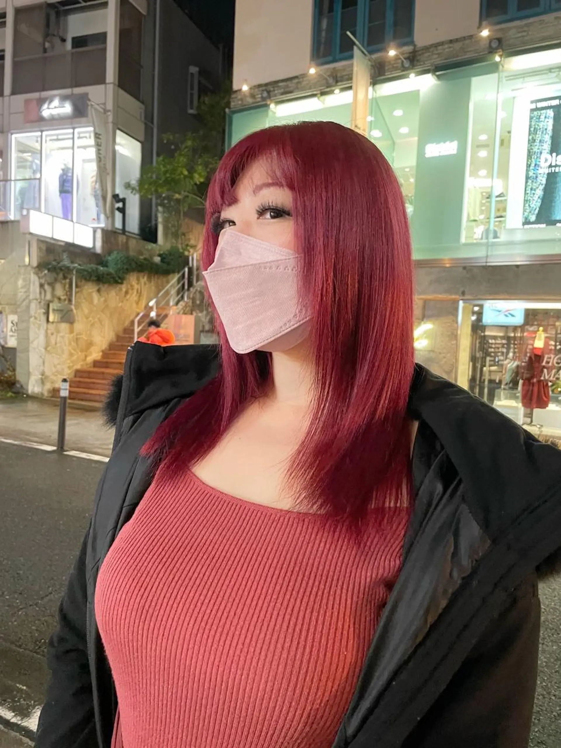 セミロング カラー ヘアアレンジ ボルドーカラー レッドカラー 柔らかカラー/ レイヤーYUTO🧋のヘアスタイル