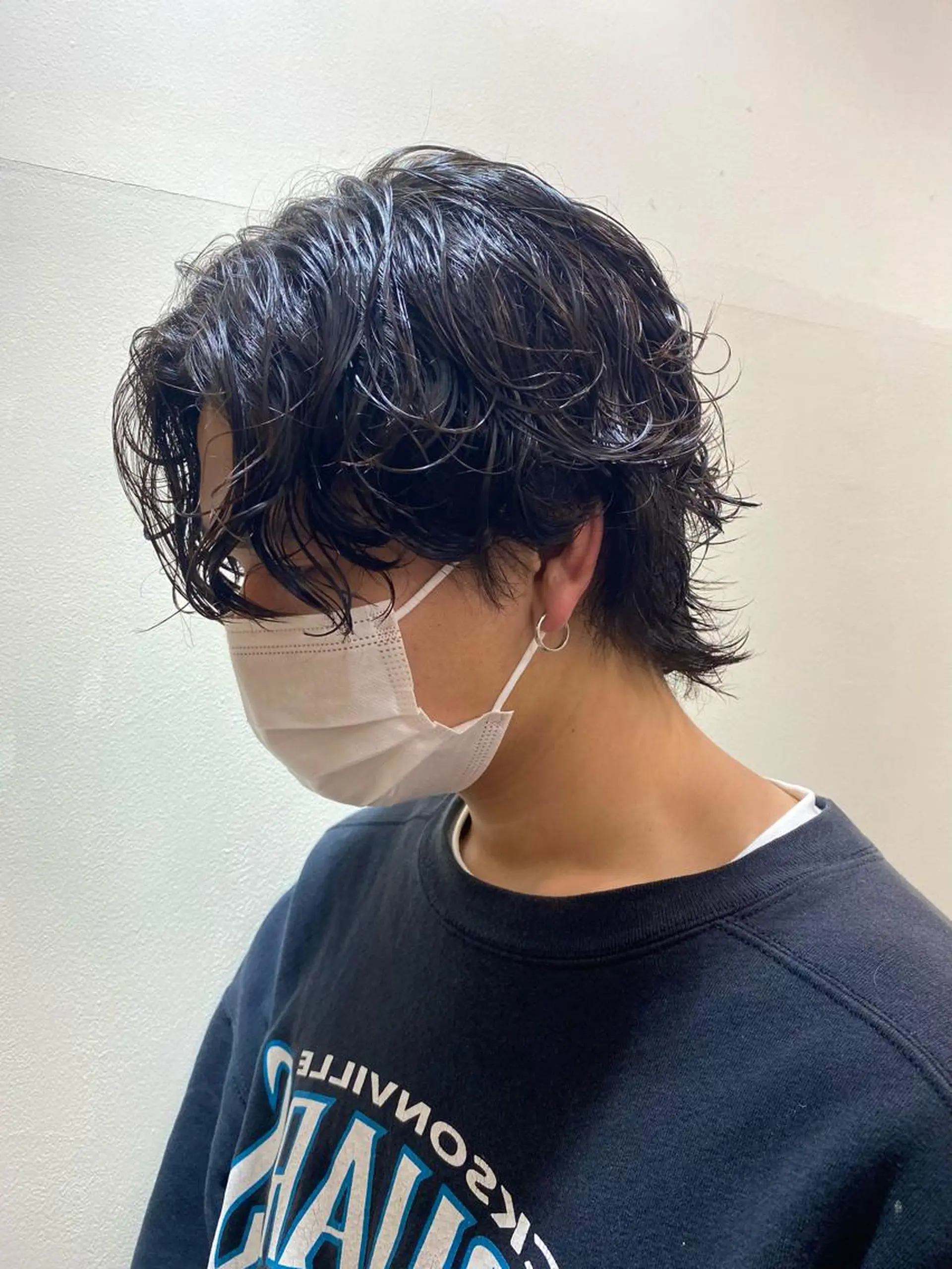 メンズ カット パーマ センターパートの神様 マッシュ 関口 柊太のヘアスタイル