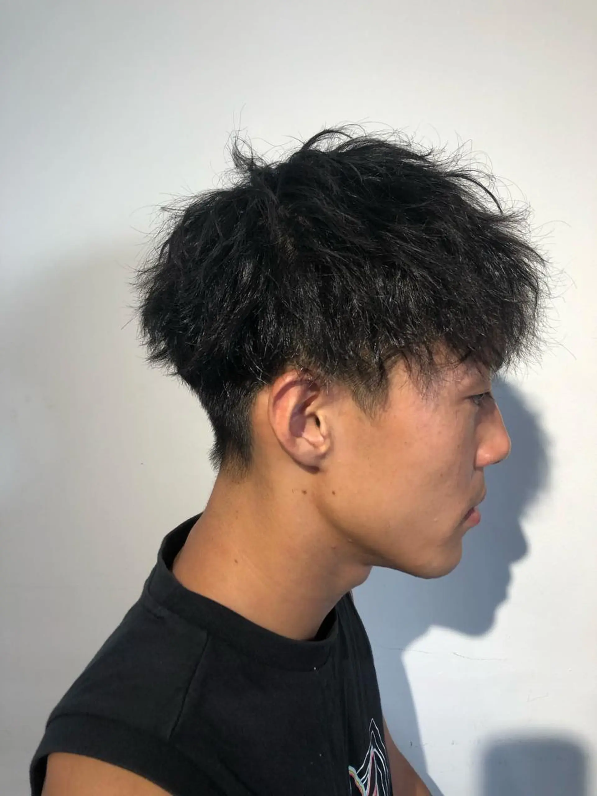 ショート パーマ メンズ カット パーマ フェザーパーマ癖毛 曲がる縮毛矯正森岡のヘアスタイル