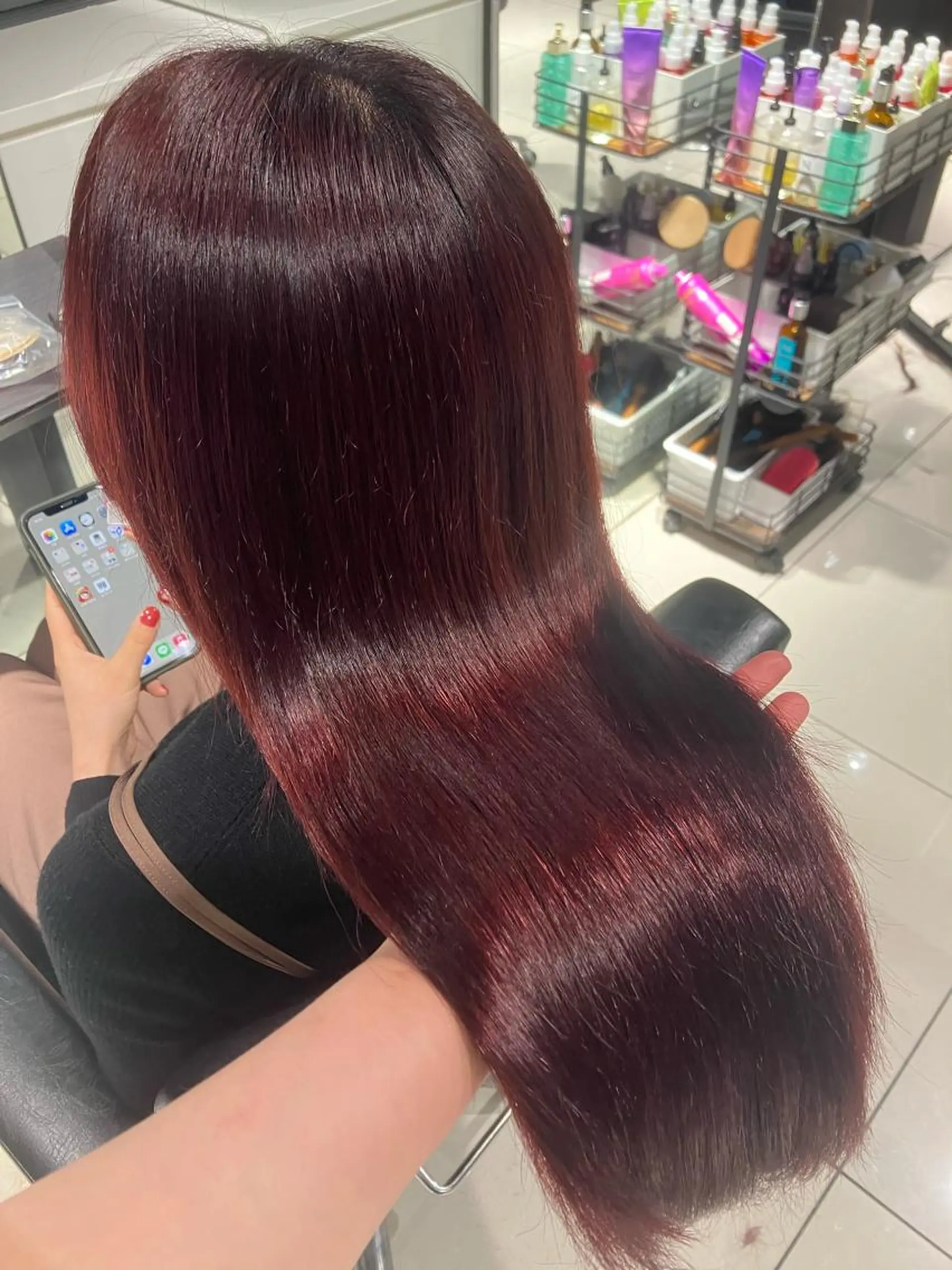 セミロング レッドブラウン AKI🌼 aroma hairのヘアスタイル