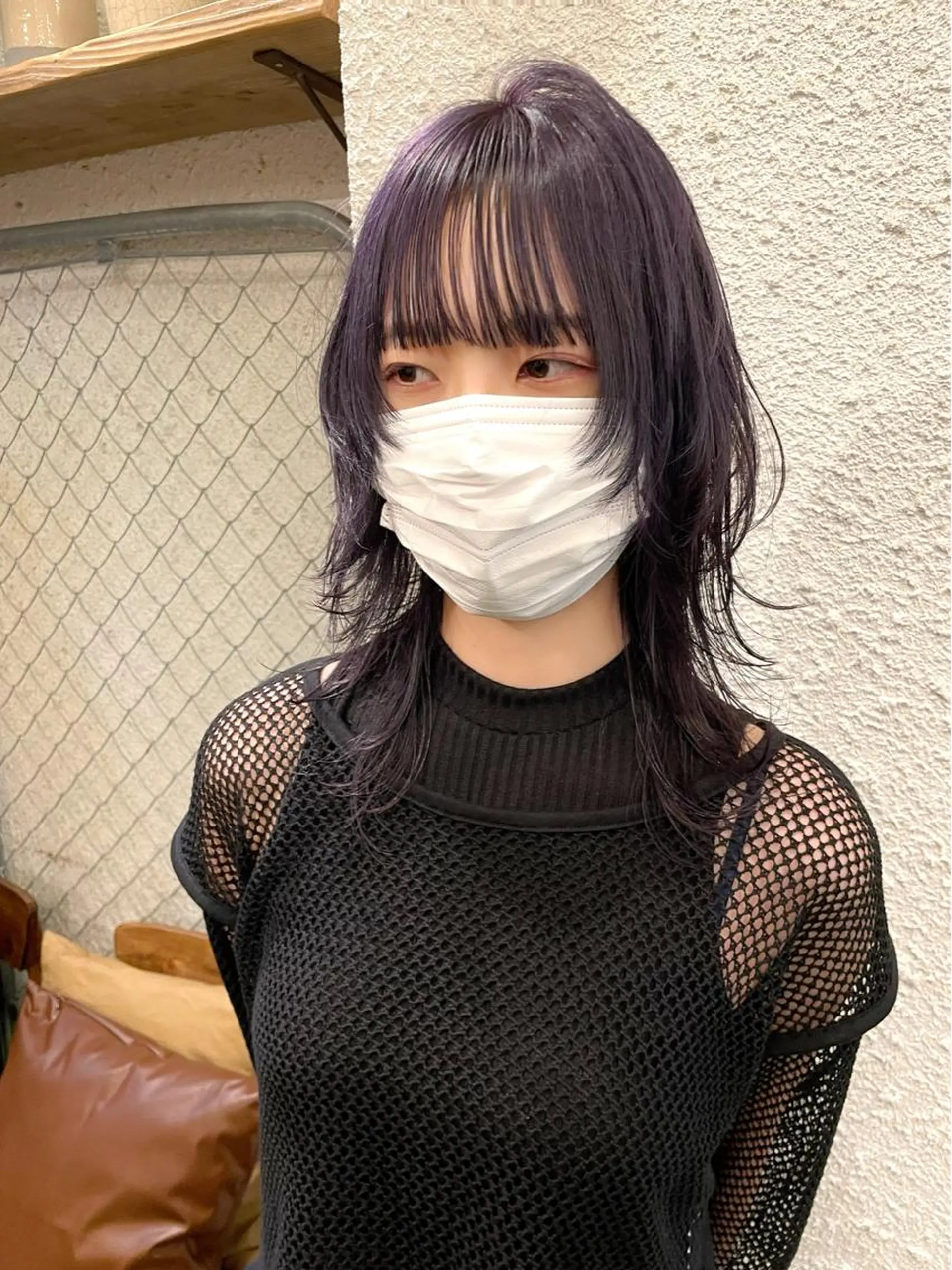 ミディアム カラー ヘアアレンジ パープルカラー ウルフカット カット ヘアカラー トリートメント ヘッドスパ ヘアセット 〽️magico/ ウルフDaiki〽️のヘアスタイル