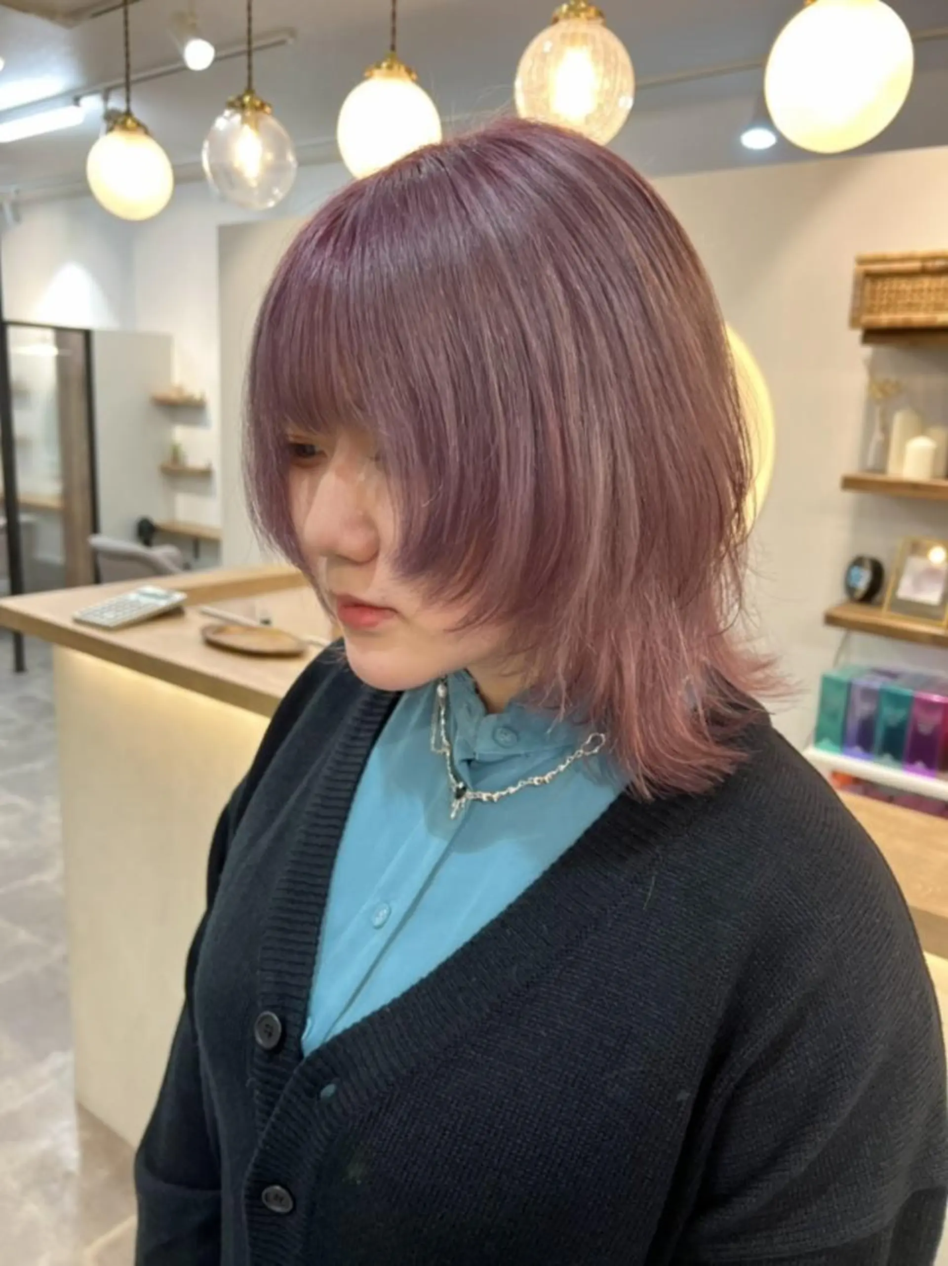 カラー ショート ブリーチ ラベンダーカラー ピンクカラー ピンクラベンダー Ami アミのヘアスタイル