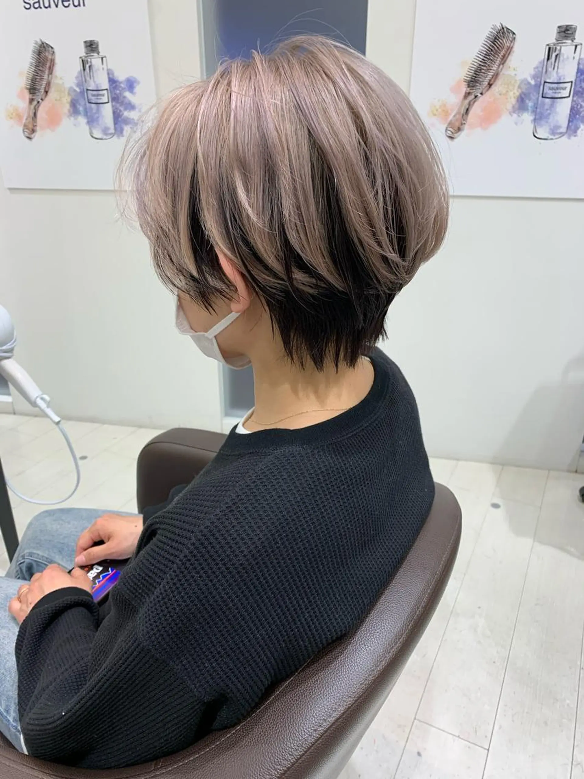 ショート カラー デザインカラー ダブルカラー Rubik's 茶屋町原田のヘアスタイル