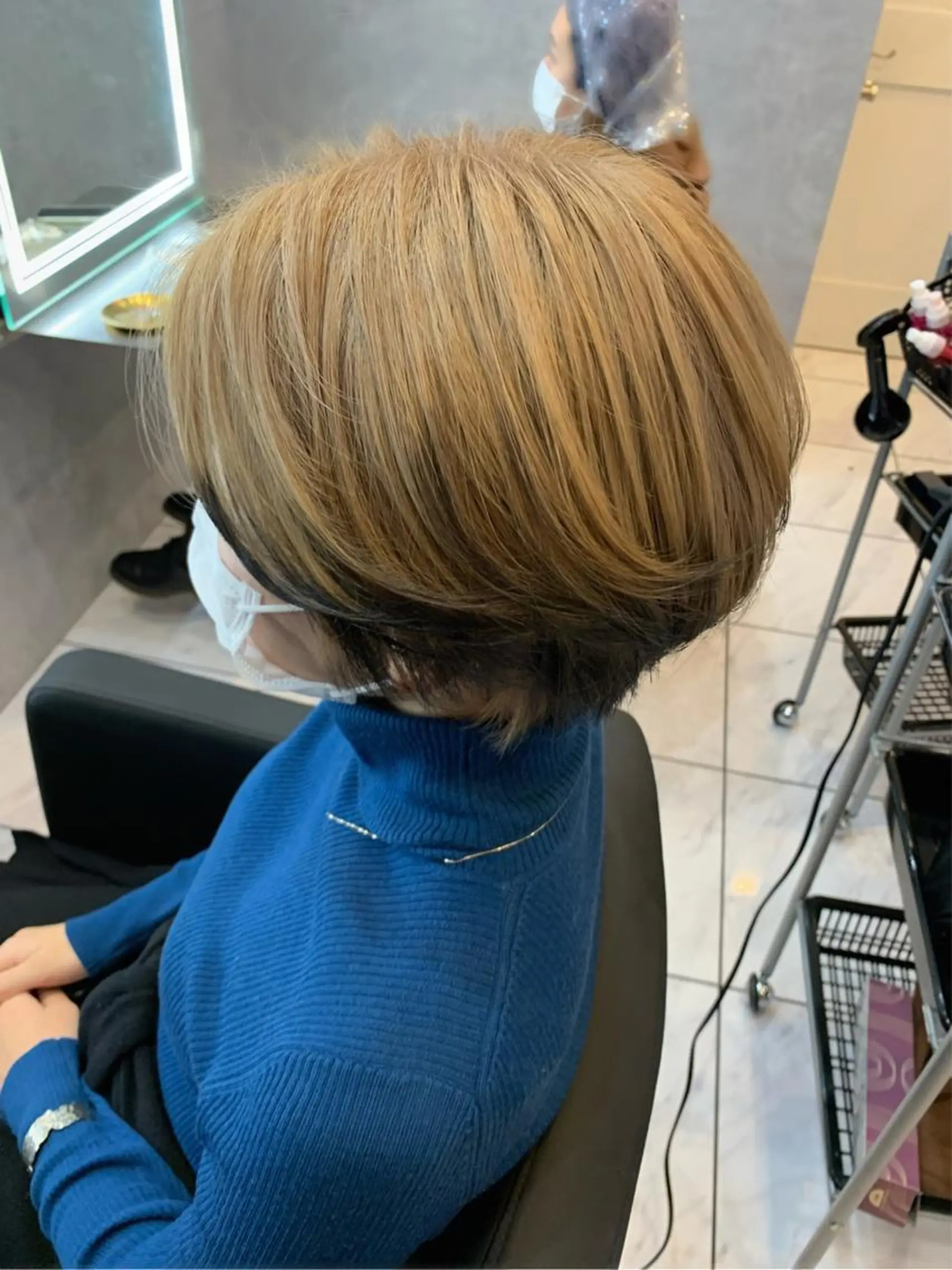 ショート カラー ブリーチ オレンジ ヘアカラー トリートメント 透明感/ブリーチ縮毛 /髪質改善/星野純一のヘアスタイル