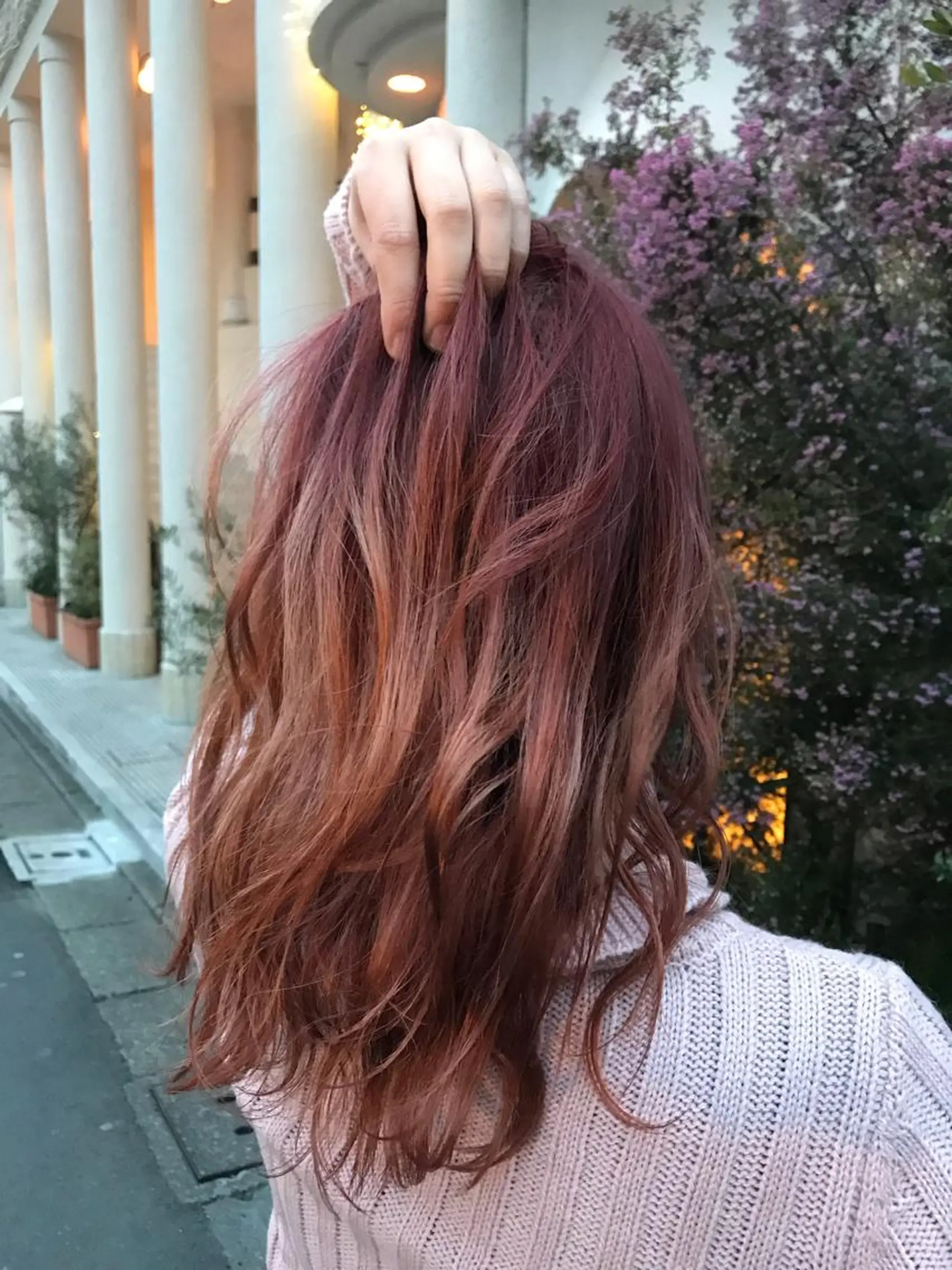 セミロング カラー カシス ハイライトカラー オレンジ オレンジピンク ピンクカラー 店長担当🌟 矢吹ガブリエル🌟のヘアスタイル