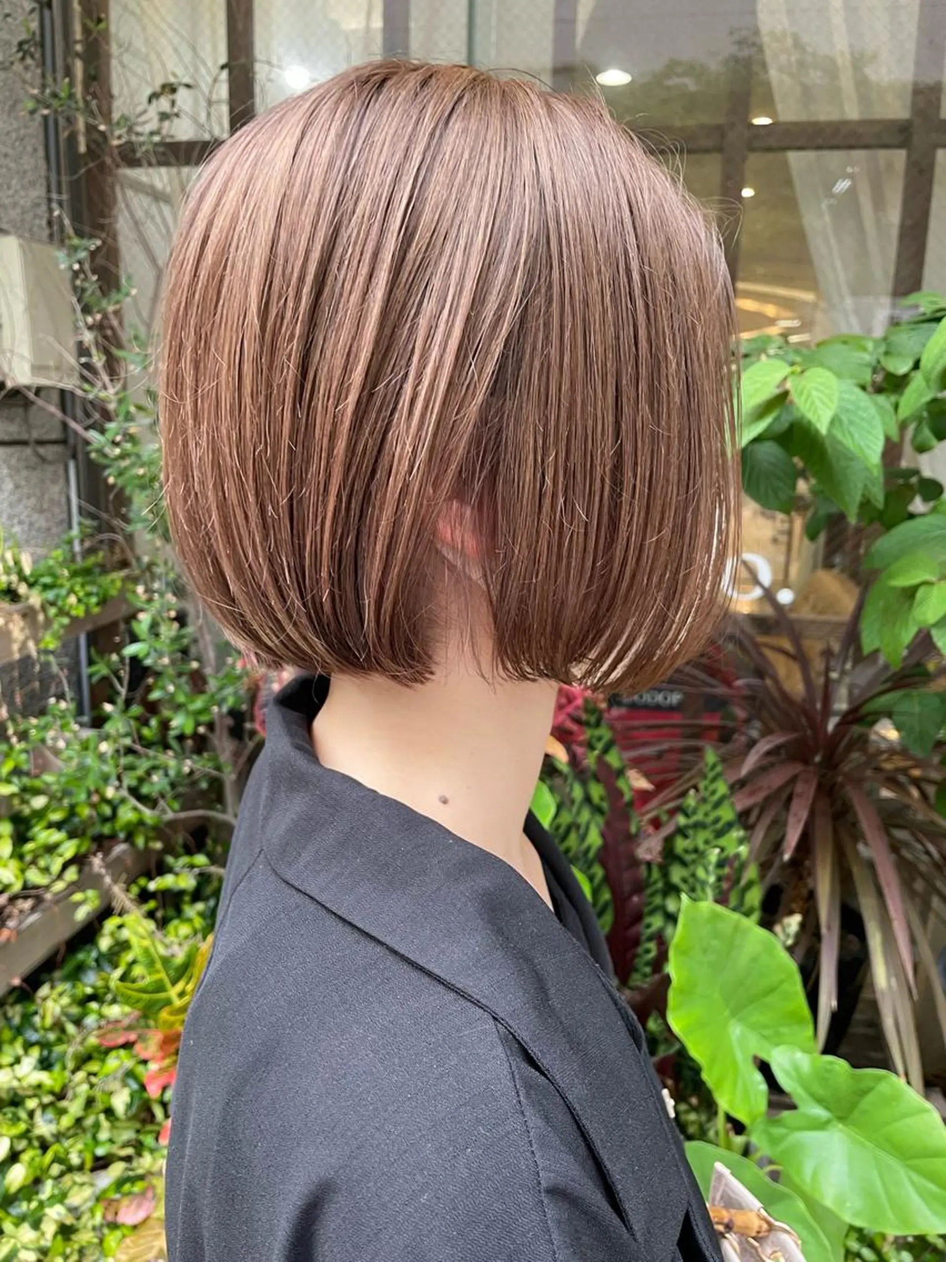 ミディアム カラー ブラウンカラー ボブ 安田 蓮のヘアスタイル