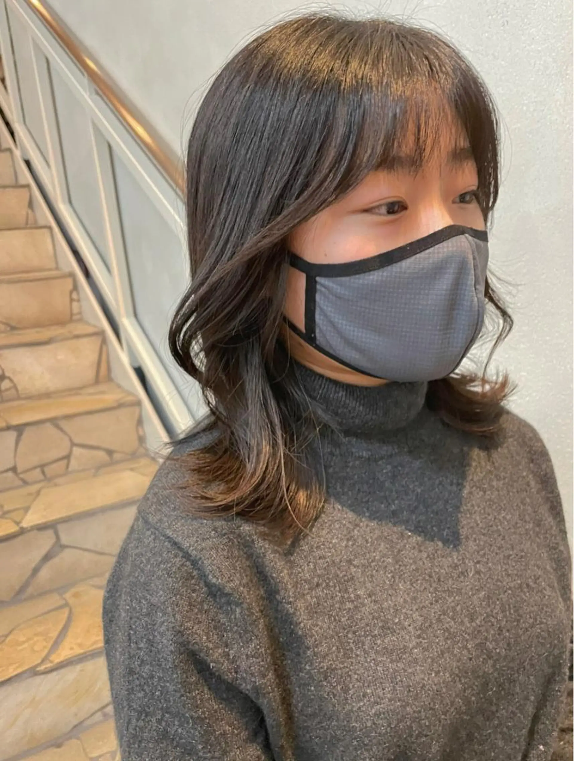 ミディアム くびれヘア 顔周りカット 小顔カット 沖縄/ヘアアレンジ /ナカノのヘアスタイル