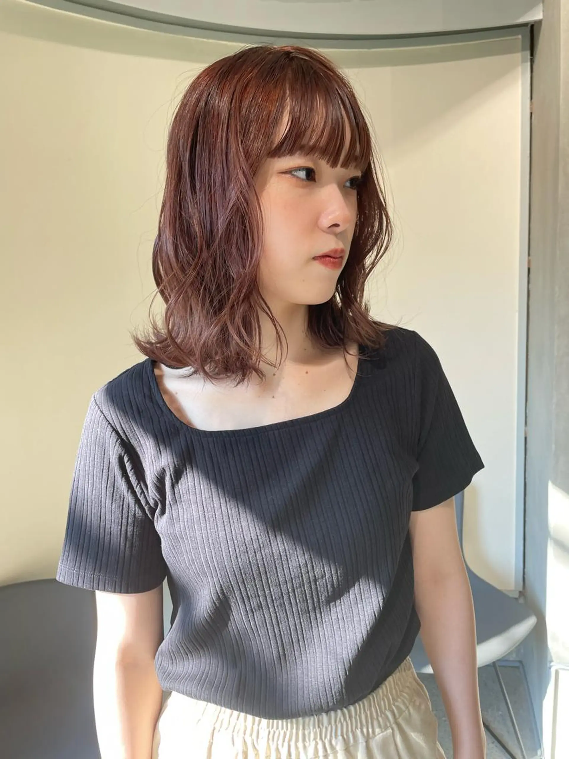 ミディアム カラー レイヤーパーマ🪐 伽羅のヘアスタイル