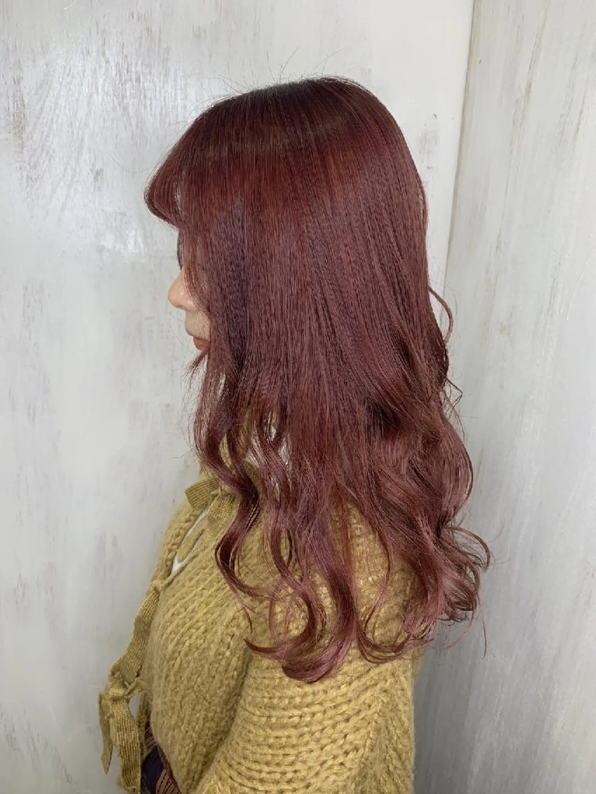 ロング カラー ヘアカラー トリートメント AnFye une qatllのヘアスタイル