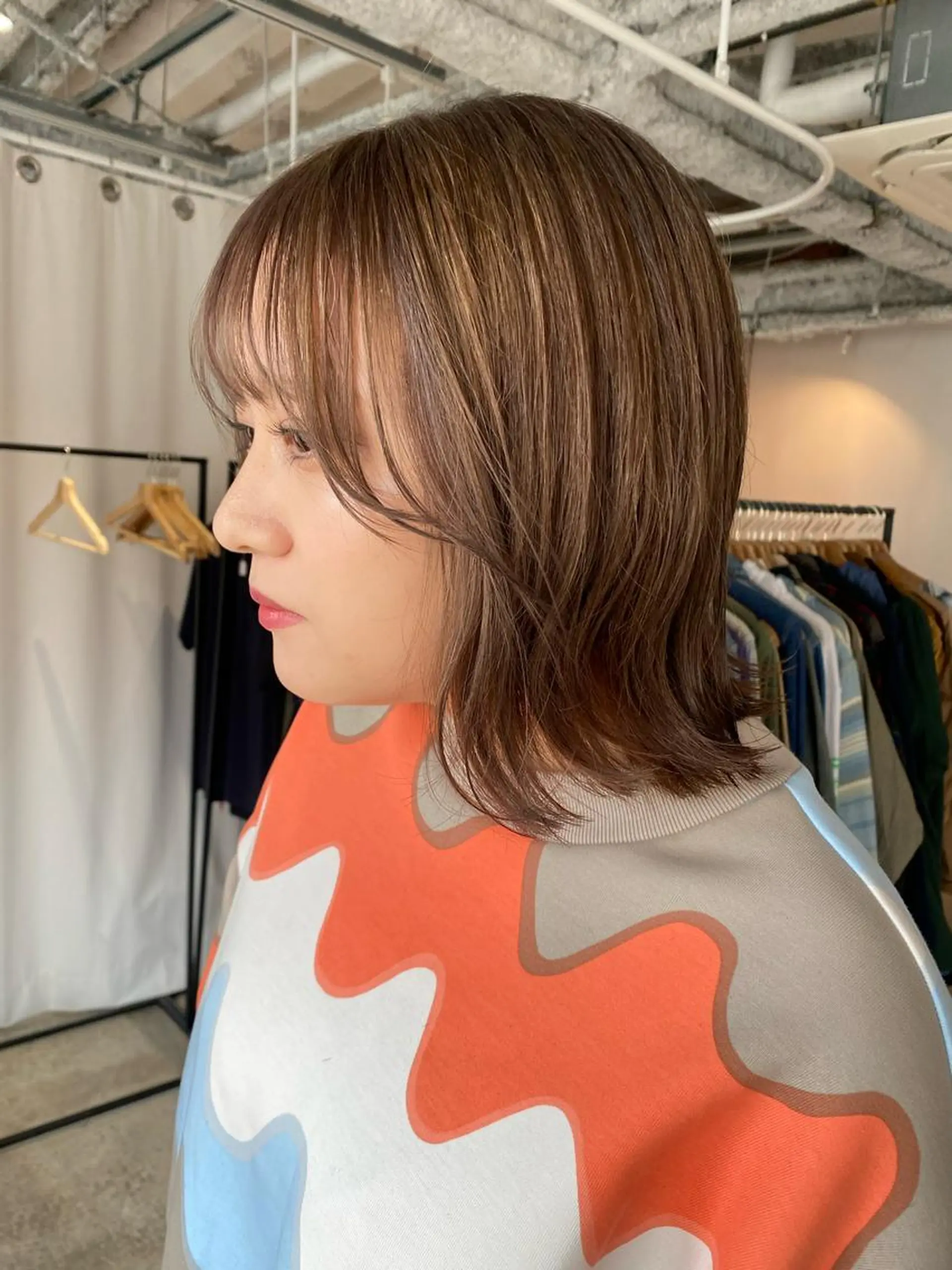 ミディアム カラー ヘアカラー トリートメント Hayashi Shioriのヘアスタイル