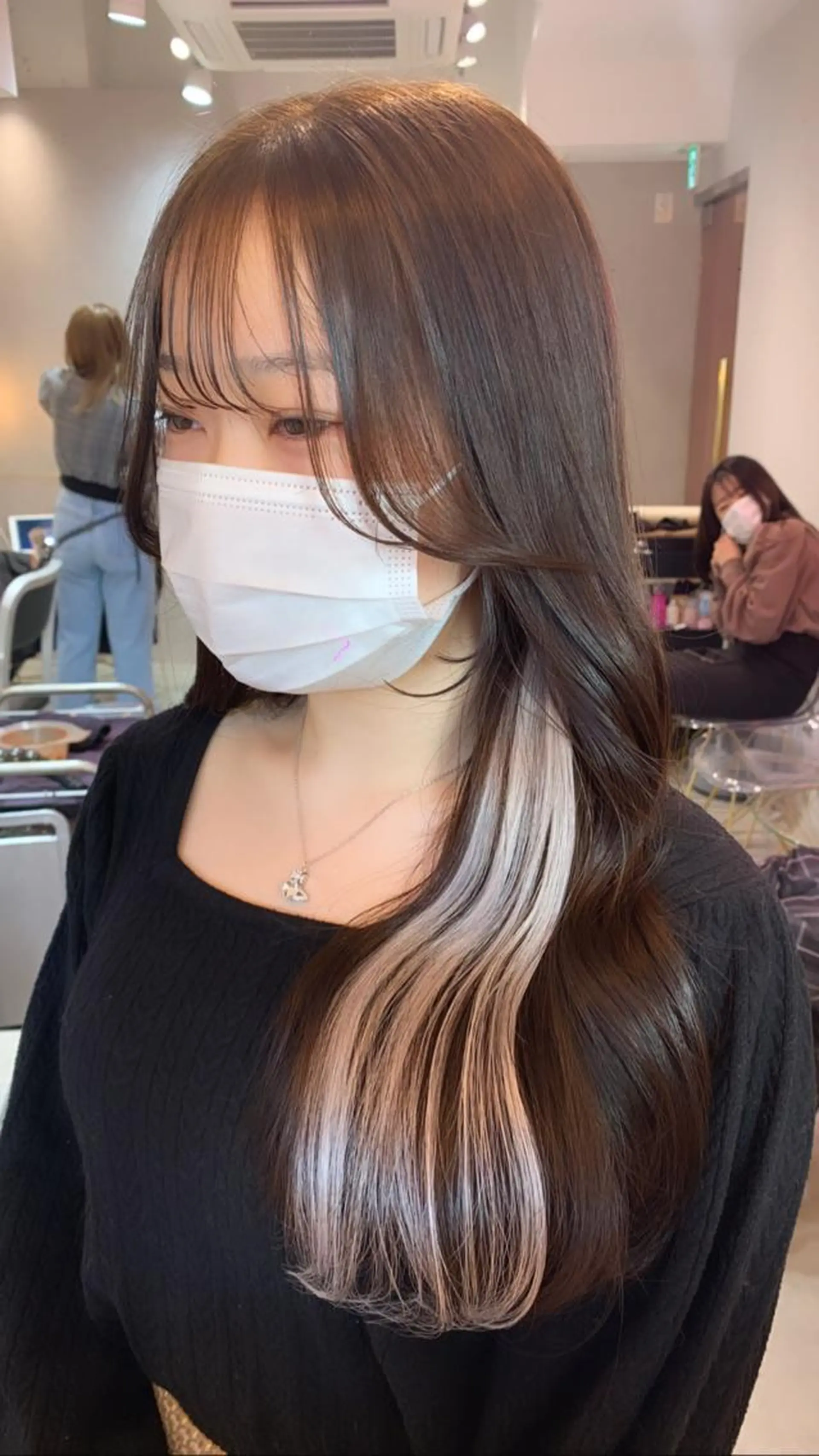 セミロング エクステ ヘアカラー トリートメント エクステ 韓国レイヤー/透明感 カラー/髪質改善角所のヘアスタイル