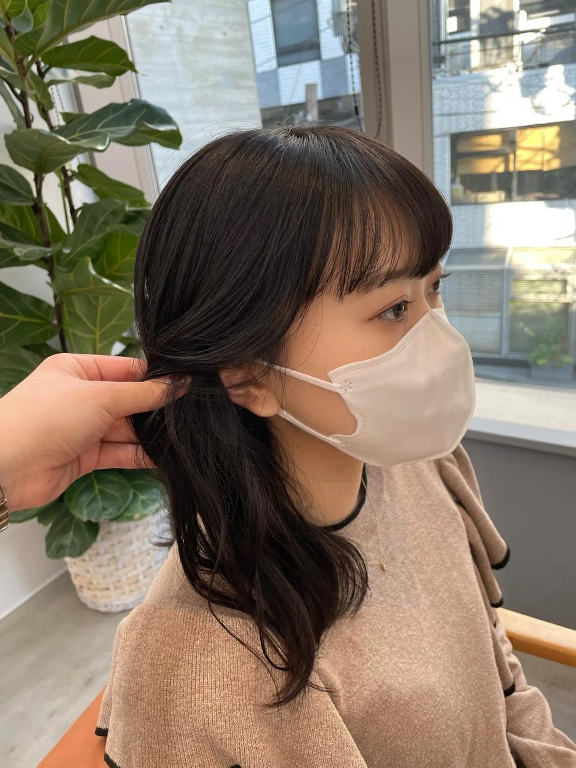 ミディアム カラー カット ヘアカラー トリートメント yuika .のヘアスタイル