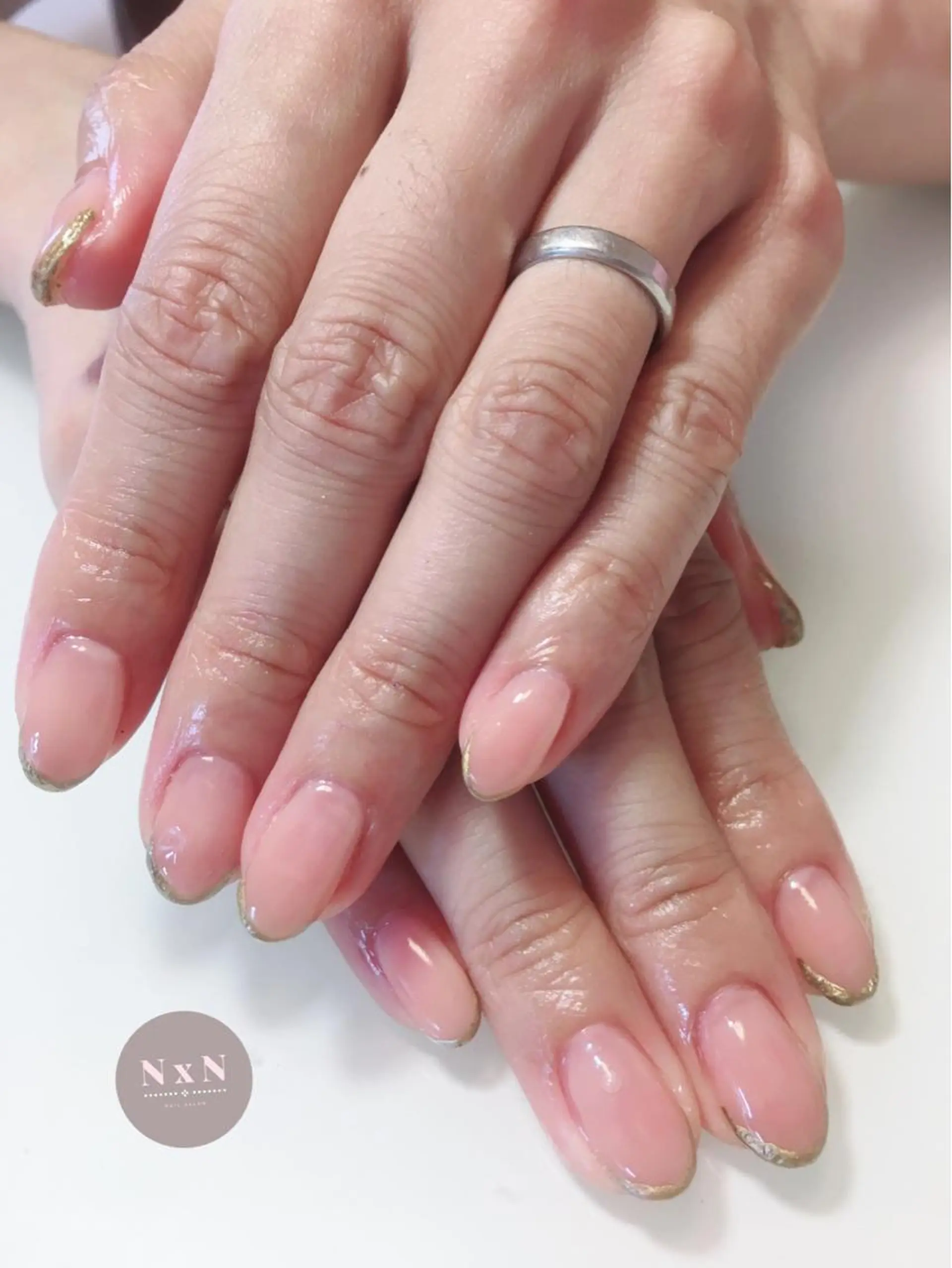ネイル ジェルネイル ピンク ピンクベージュ ぷっくりネイル ハンドネイル nail salon N×Nのネイルデザイン