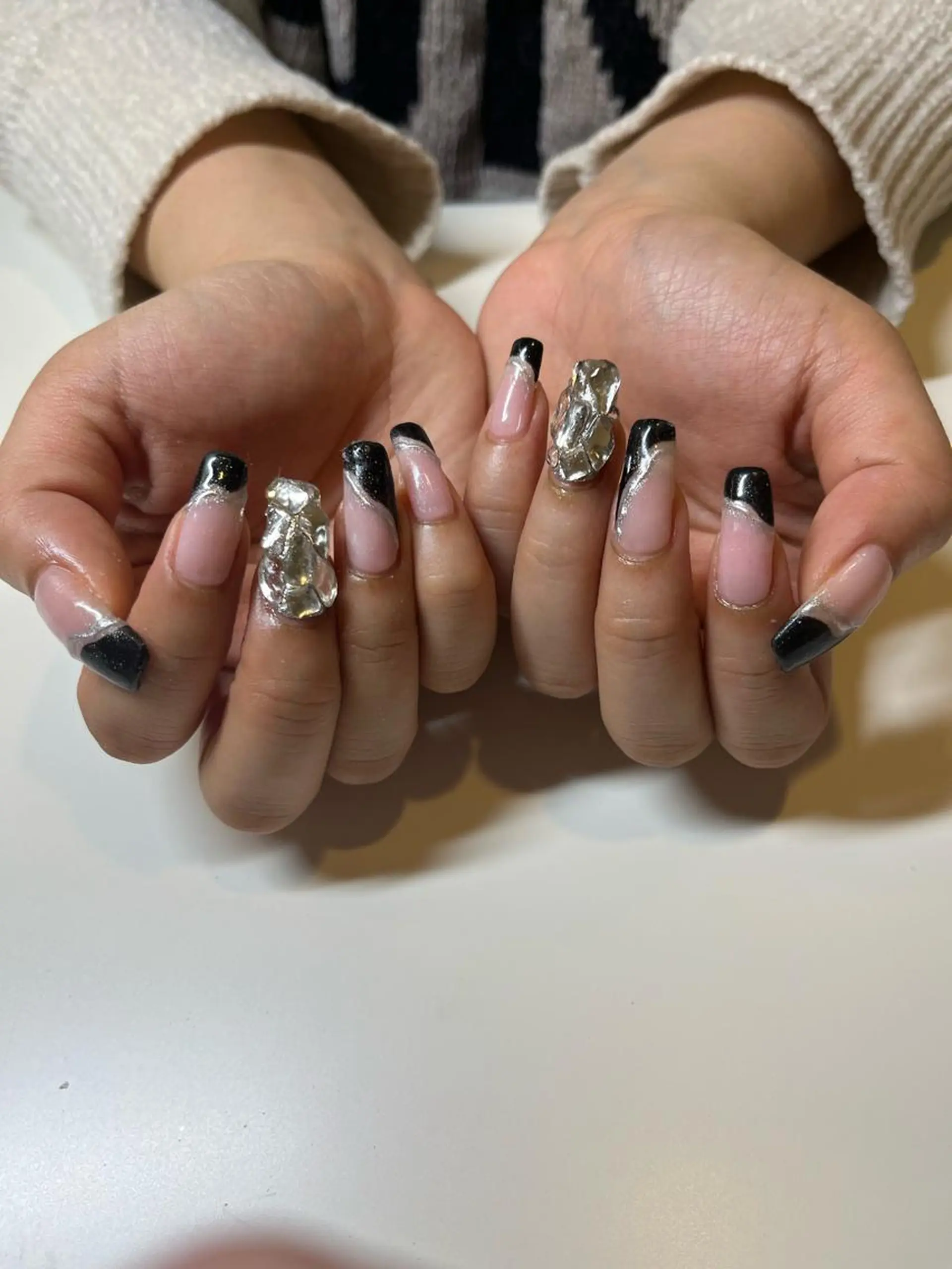 ネイル フレンチネイル ニュアンスネイル Well moon ︎︎☾*。甲立のネイルデザイン
