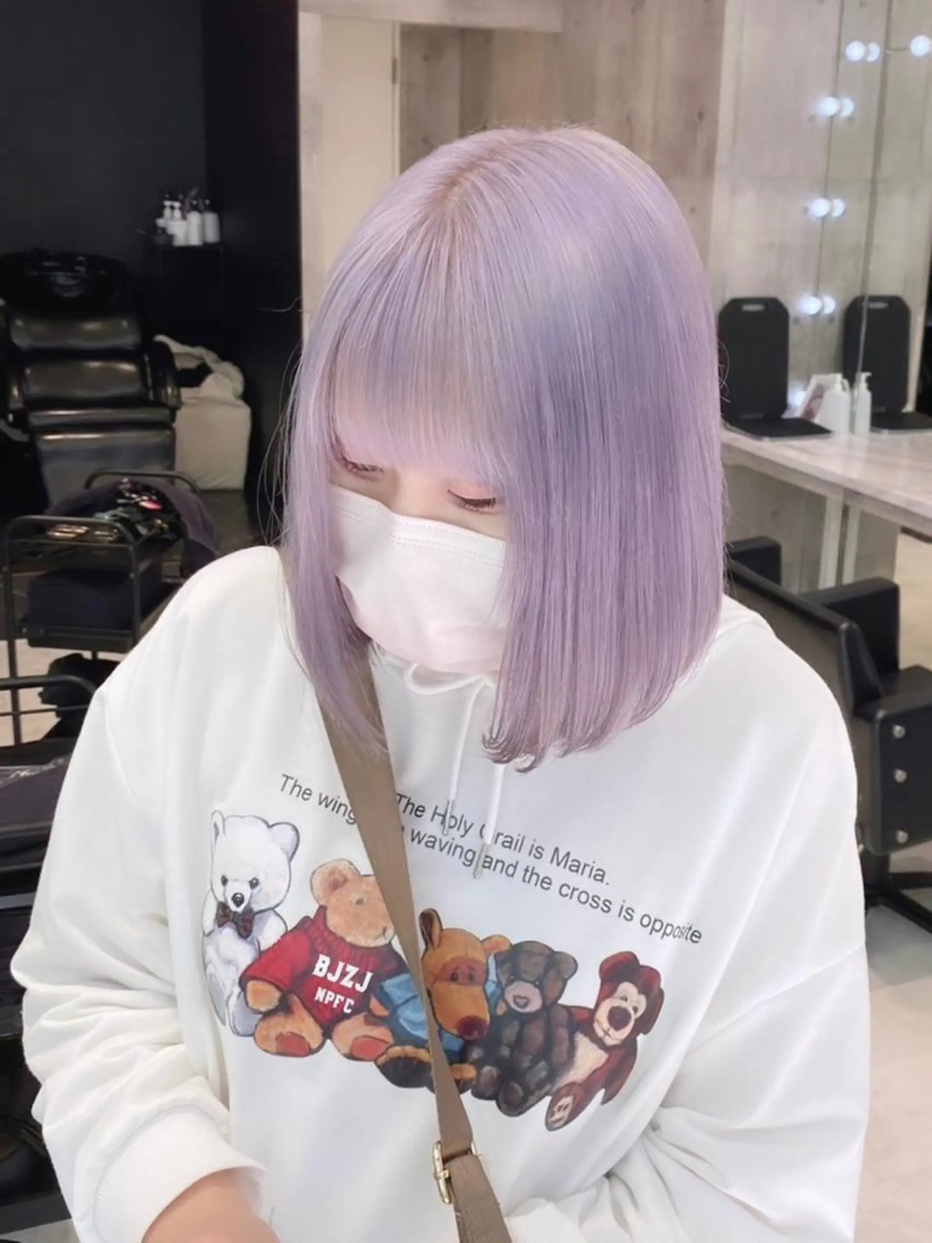 ミディアム カラー パーマ ヘアアレンジ メンズ キッズ ネイル マツエク・マツパ アイブロウ ラベンダーカラー ピンクカラー ピンクラベンダー カラーマツエク ピンク ハイトーンNo.1 👩🏼NaGiSaのヘアスタイル