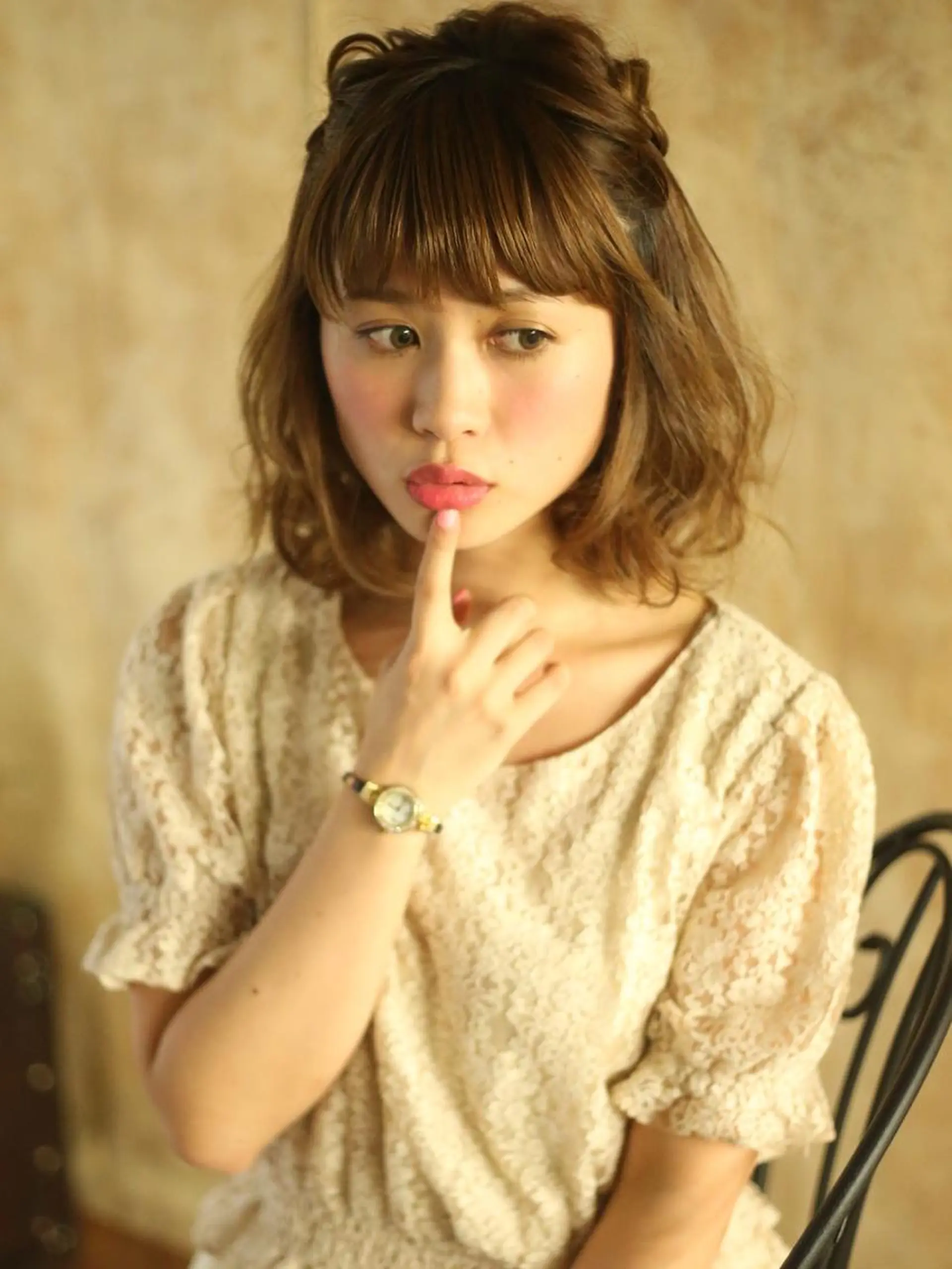 ミディアム カラー パーマ ヘアアレンジ メンズ キッズ ネイル マツエク・マツパ premier modelsのヘアスタイル