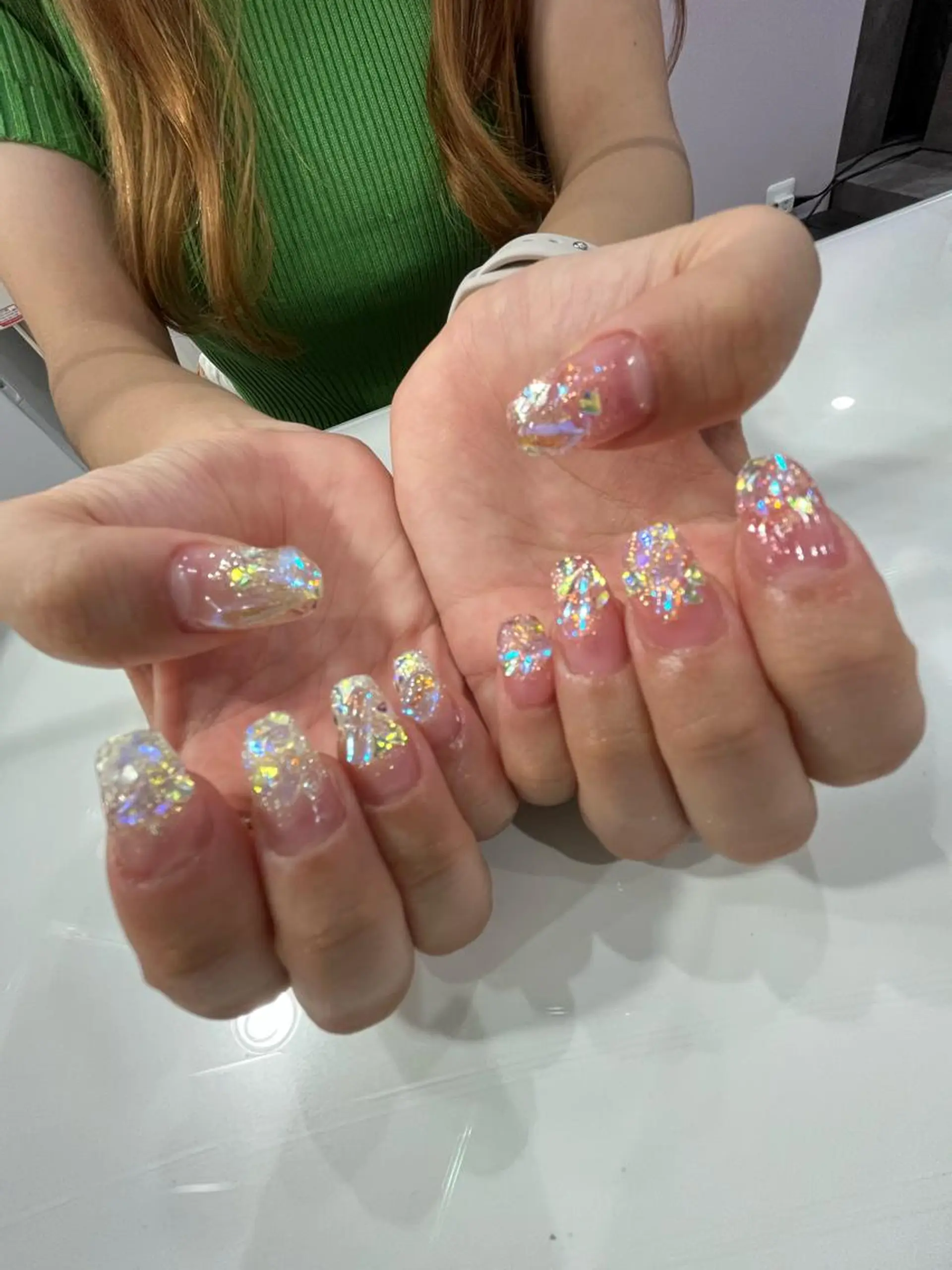 ネイル 氷ネイル・うるうるネイル キラキラネイル wooone所属・wooone nail.rieのネイルデザイン