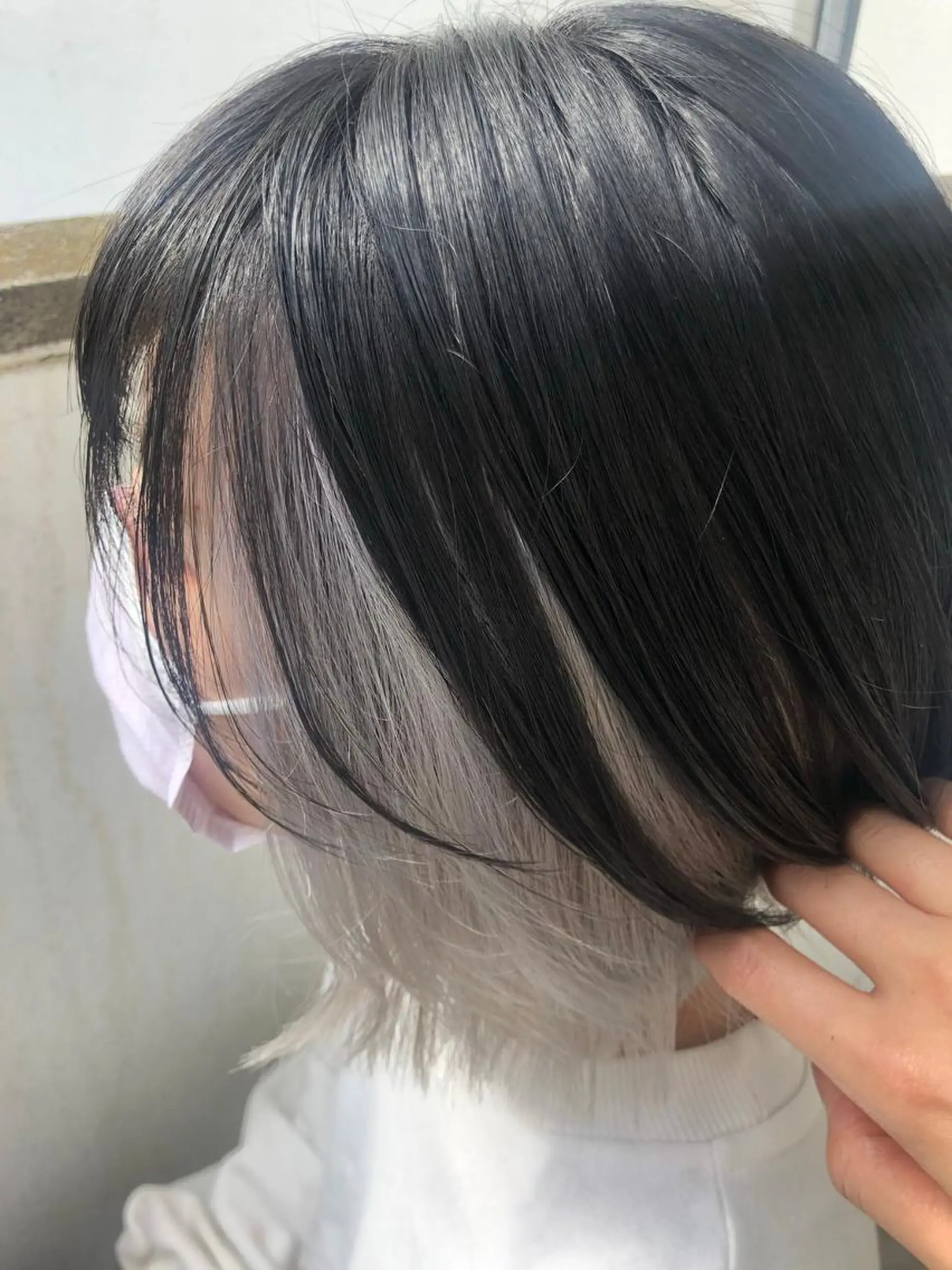 ショート カラー アディクシーカラー アクアカラー アッシュ バレイヤージュ ミストバング N° uairo 川崎西口店のヘアスタイル