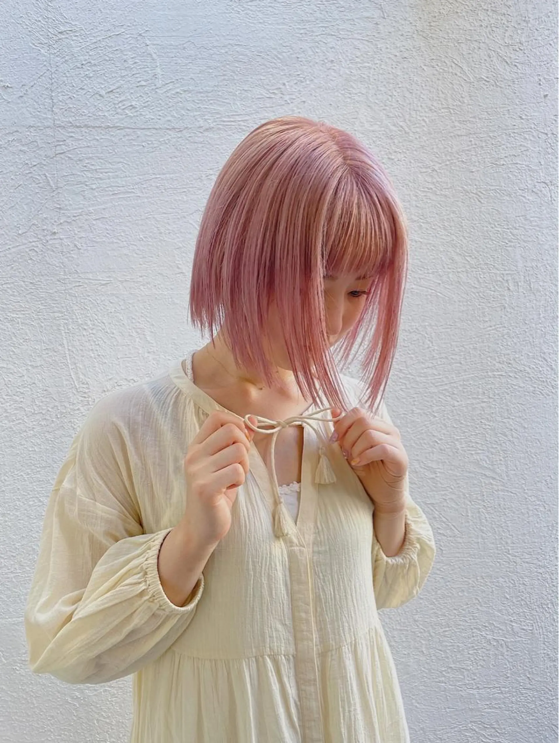 カラー ピンクカラー ホワイトピンク 清家 浩貴のヘアスタイル