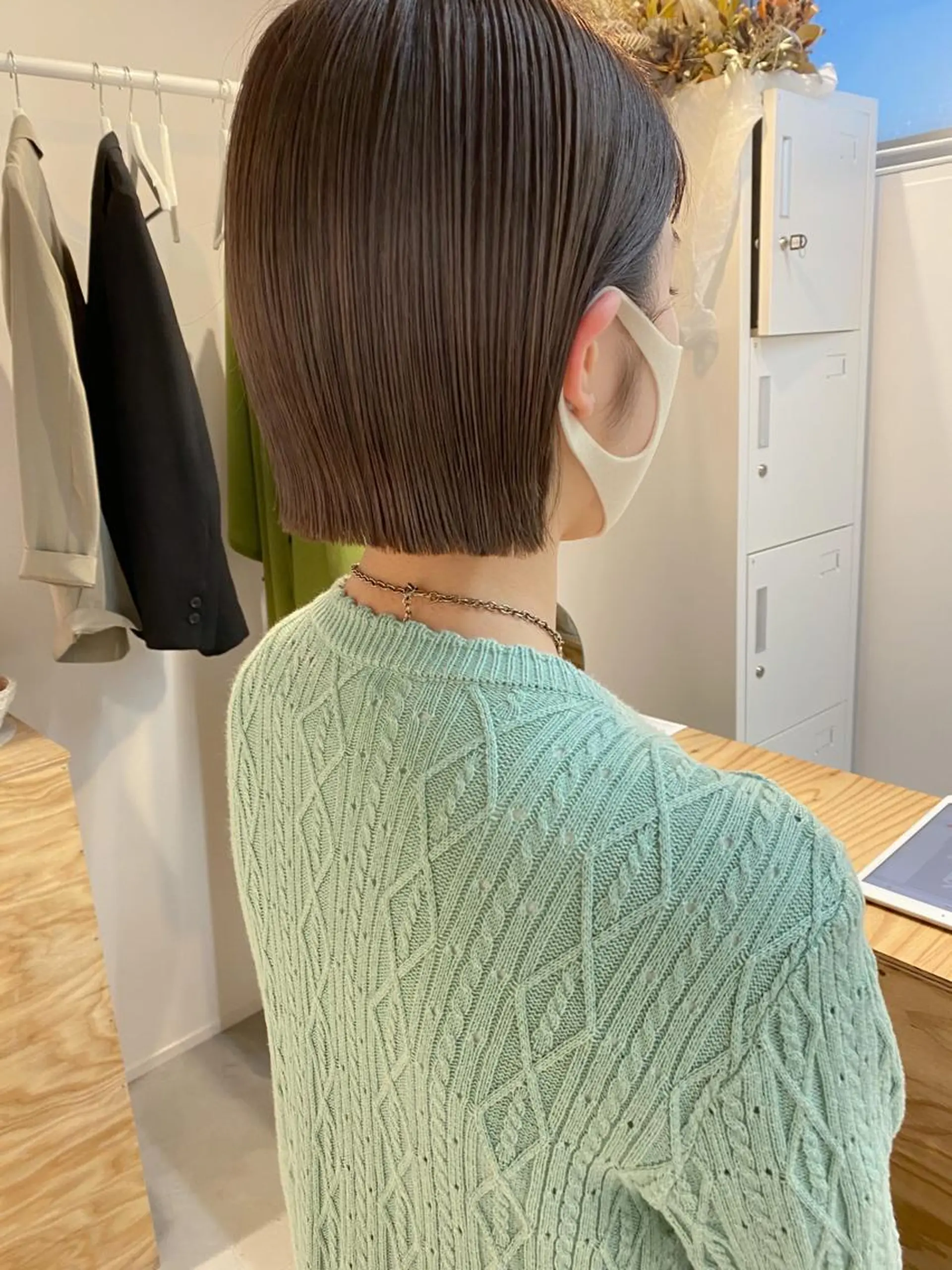 ショート カラー ベージュカラー ハイライトカラー オリーブベージュ ハイライト カット ヘアカラー トリートメント fit stand /HIIRAGIのヘアスタイル