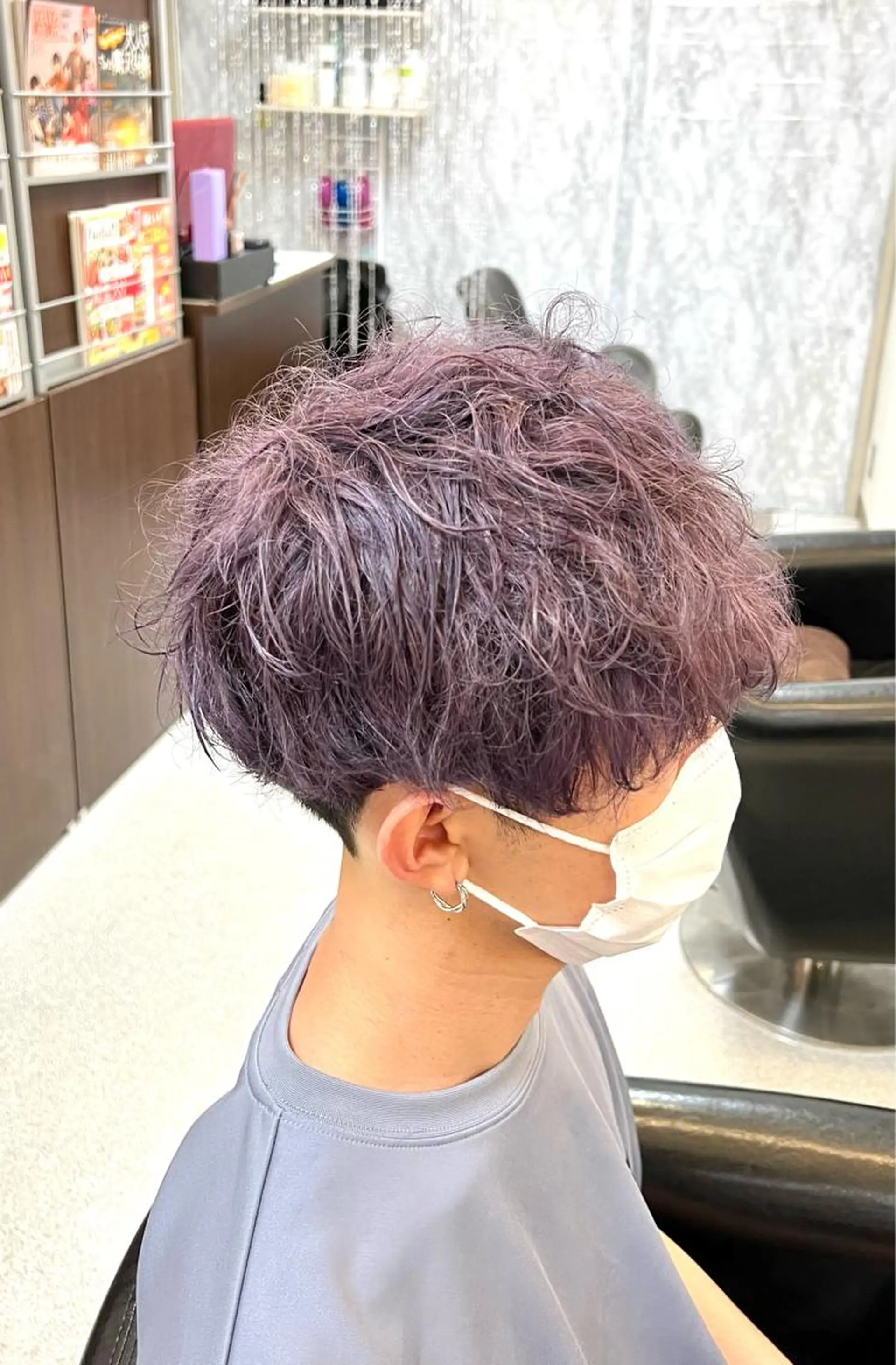 ショート カラー メンズ ラベンダーカラー シルバー KEN 🌟のヘアスタイル