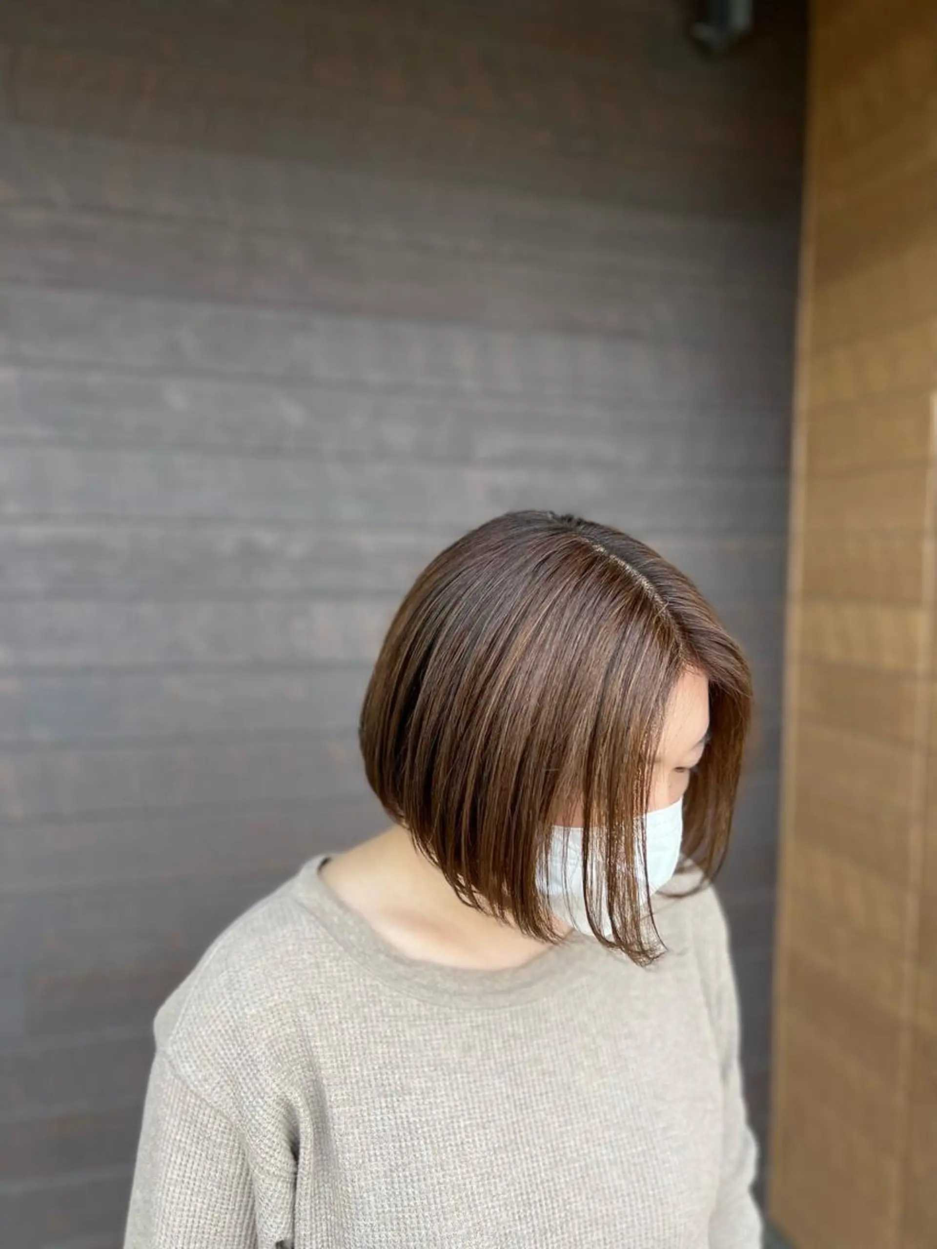 ミディアム カラー ヘアカラー 仙台白髪ぼかし/ ボブカット/千葉達人のヘアスタイル