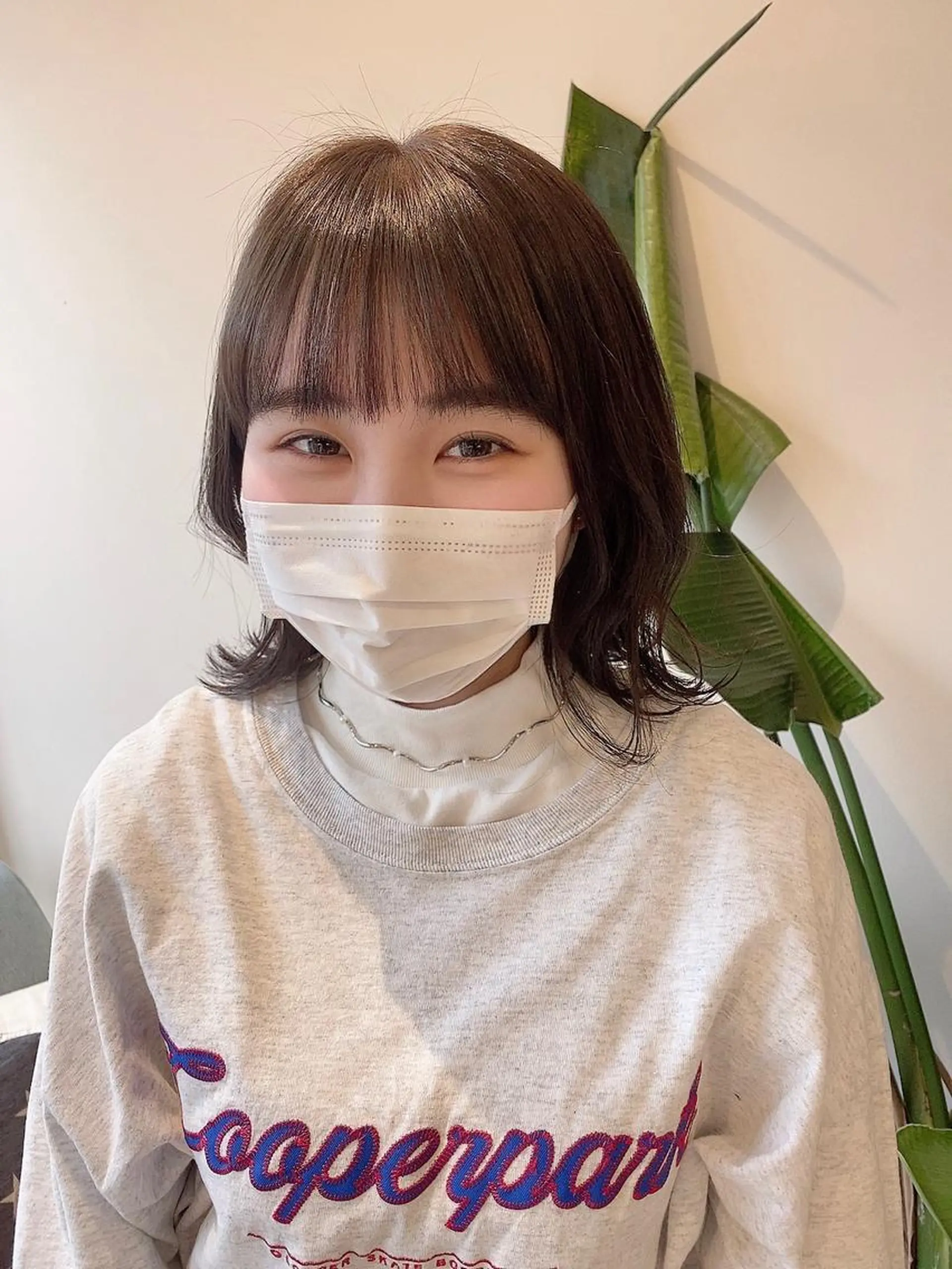 ミディアム カット ヘアカラー トリートメント ボブ韓国風レイヤー 錦糸町/畠中ケントのヘアスタイル