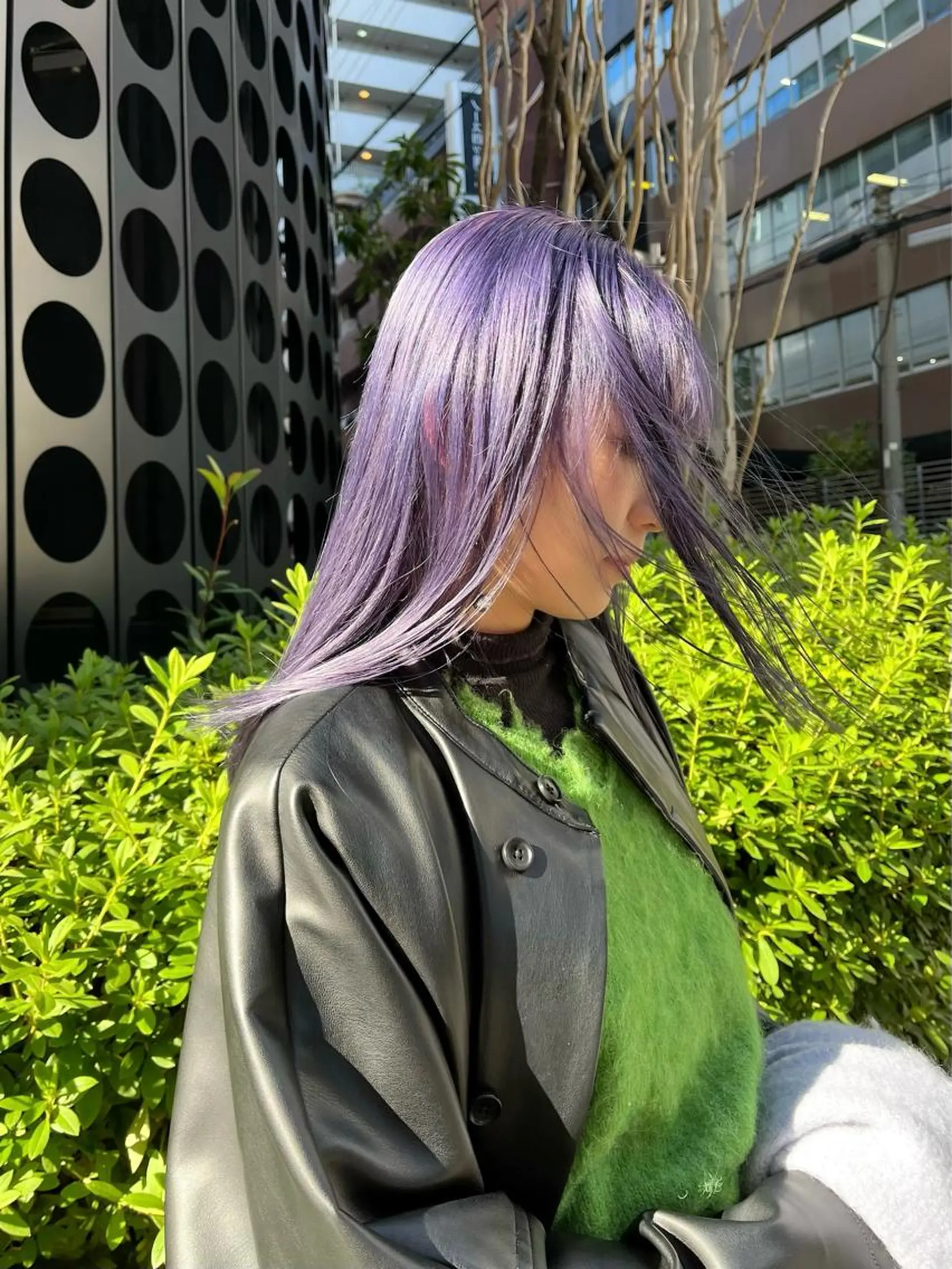 ロング カラー ブリーチ ラベンダーカラー ハイトーン/心斎橋/ honomiのヘアスタイル