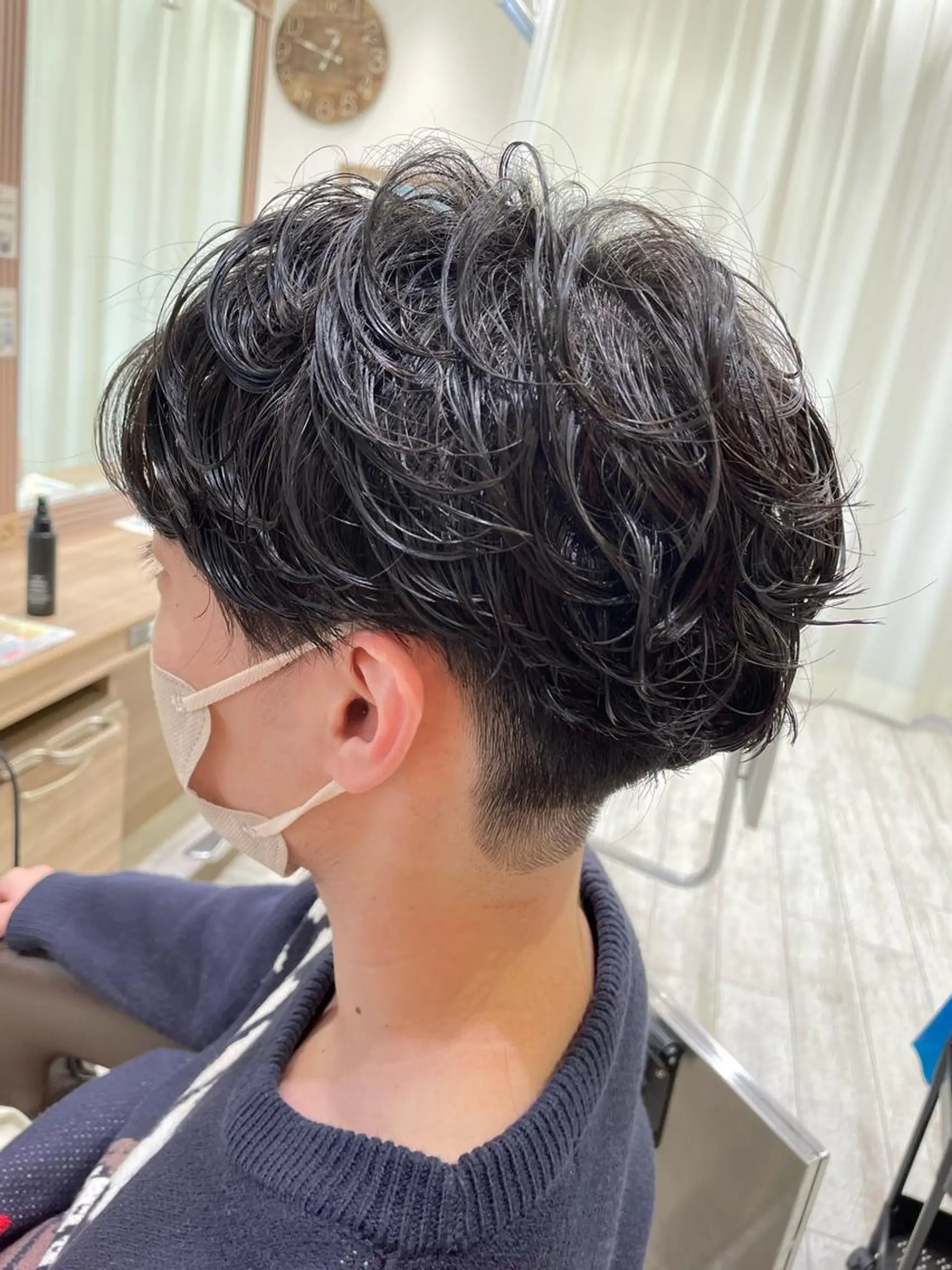 パーマ メンズ センターパート メンズパーマ 加藤 未歩のヘアスタイル