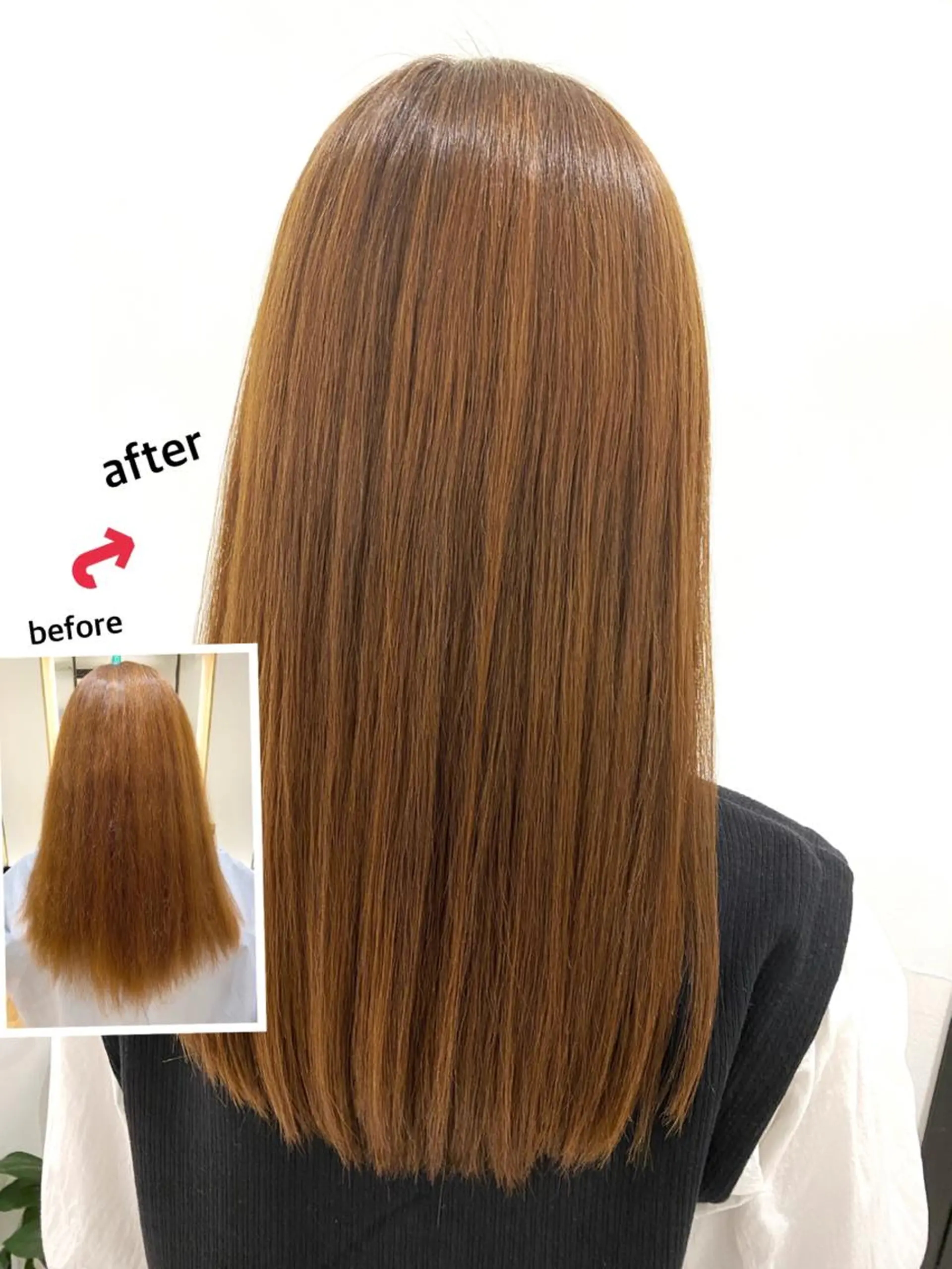 ロング 縮毛矯正 やなせ かすみのヘアスタイル