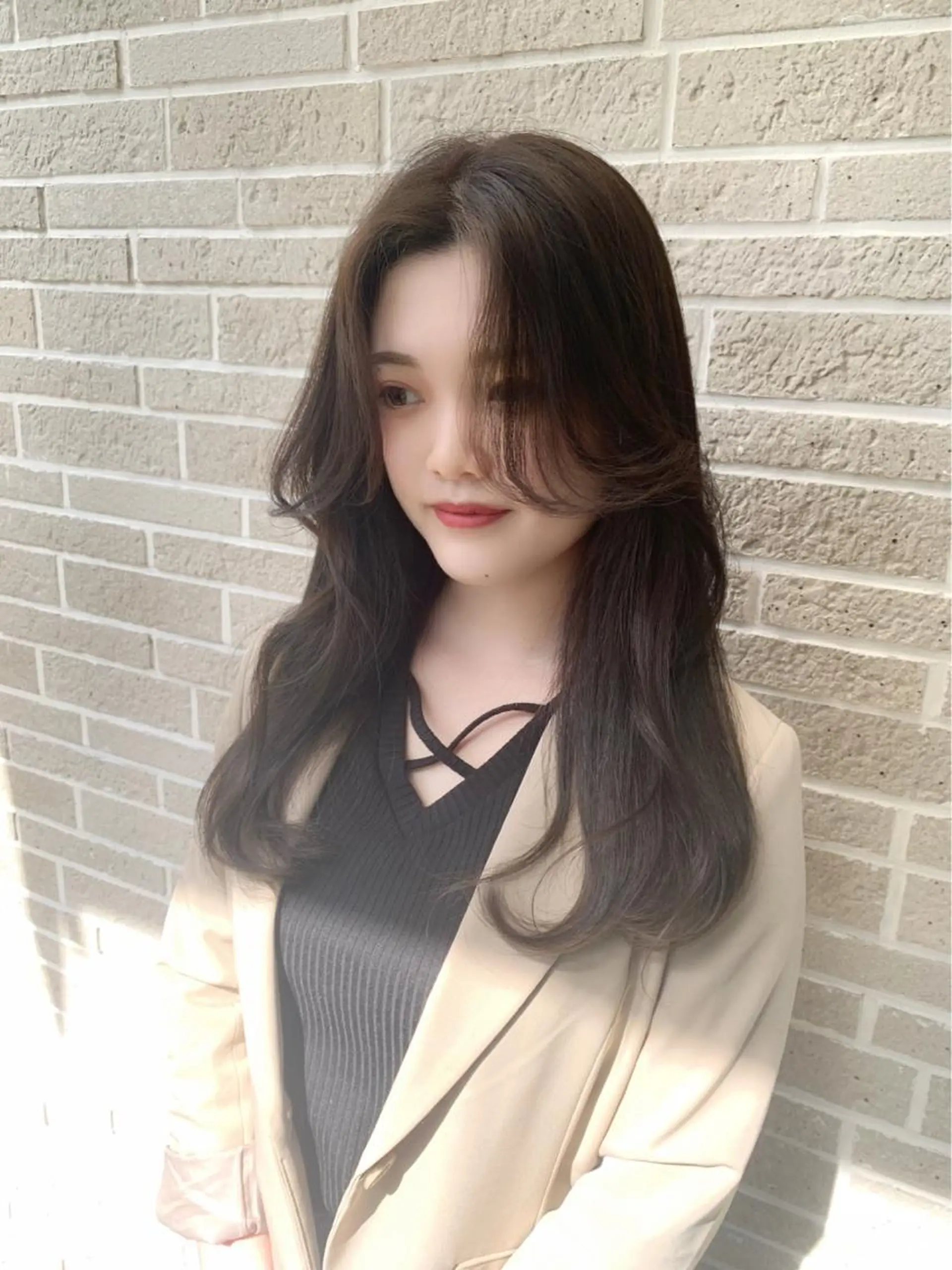 ロング ヨシンモリ 韓国風ヘア レイヤーカット カット ヘアカラー LITTLE _KATOのヘアスタイル