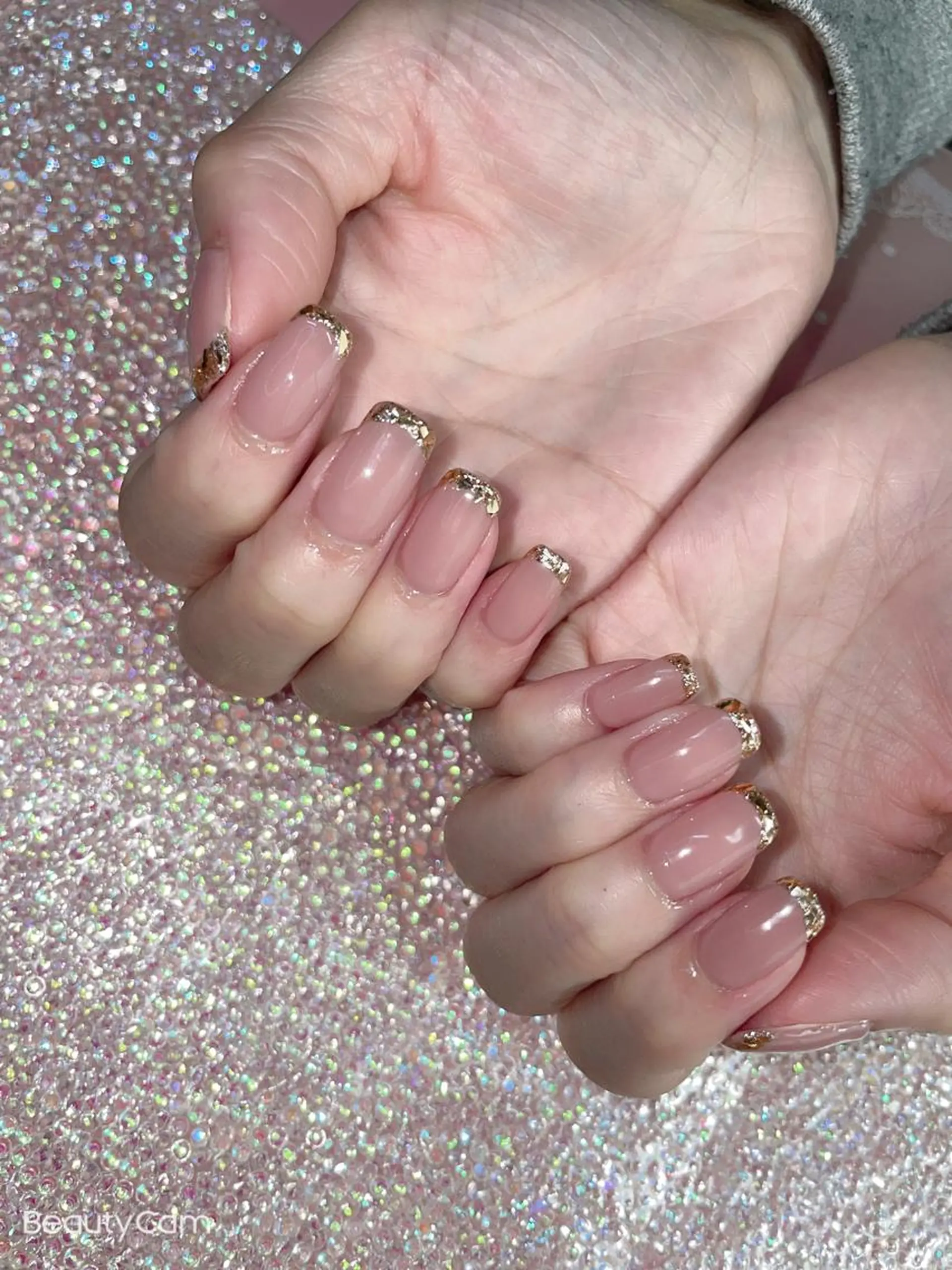 ショート ネイル フレンチネイル ガラスフレンチ ハンドネイル 《LB》ラブリエ Nail&eyeのマツエク・マツパデザイン