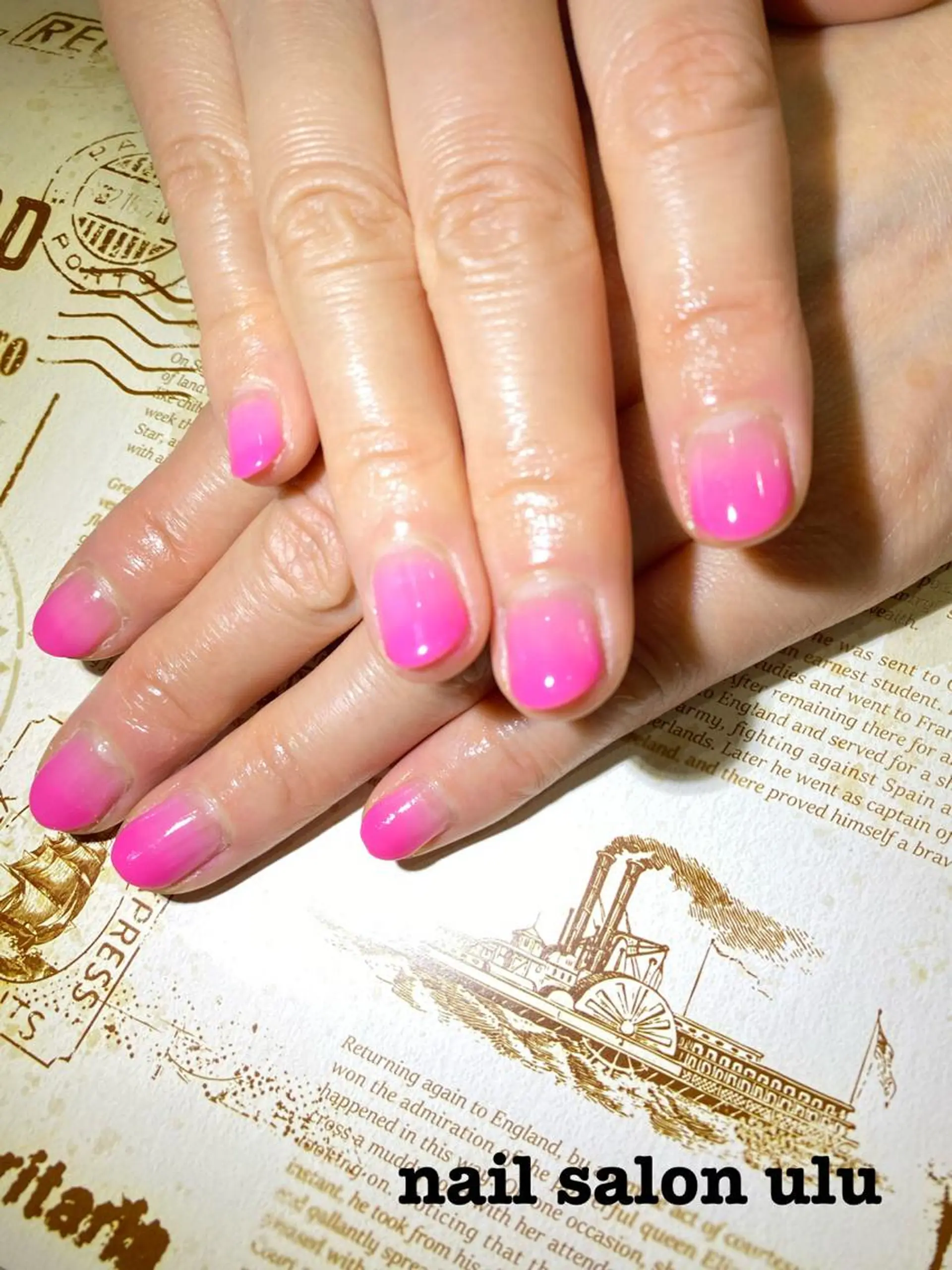 ショート ネイル グラデーション ピンク nail salon uluのネイルデザイン