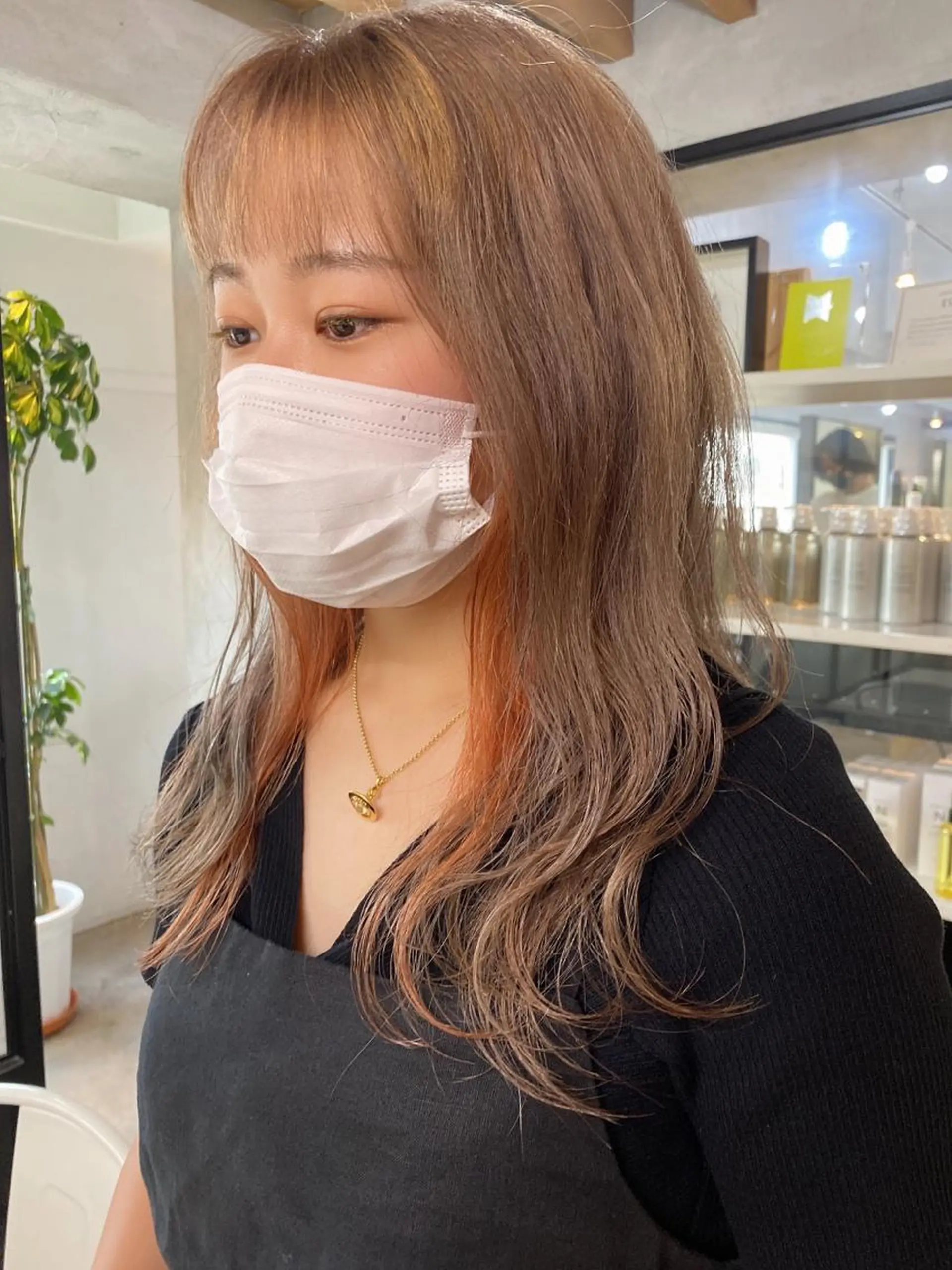 ロング カラー ヘアアレンジ 切りっぱなしボブ/ デザインカラー店長のヘアスタイル