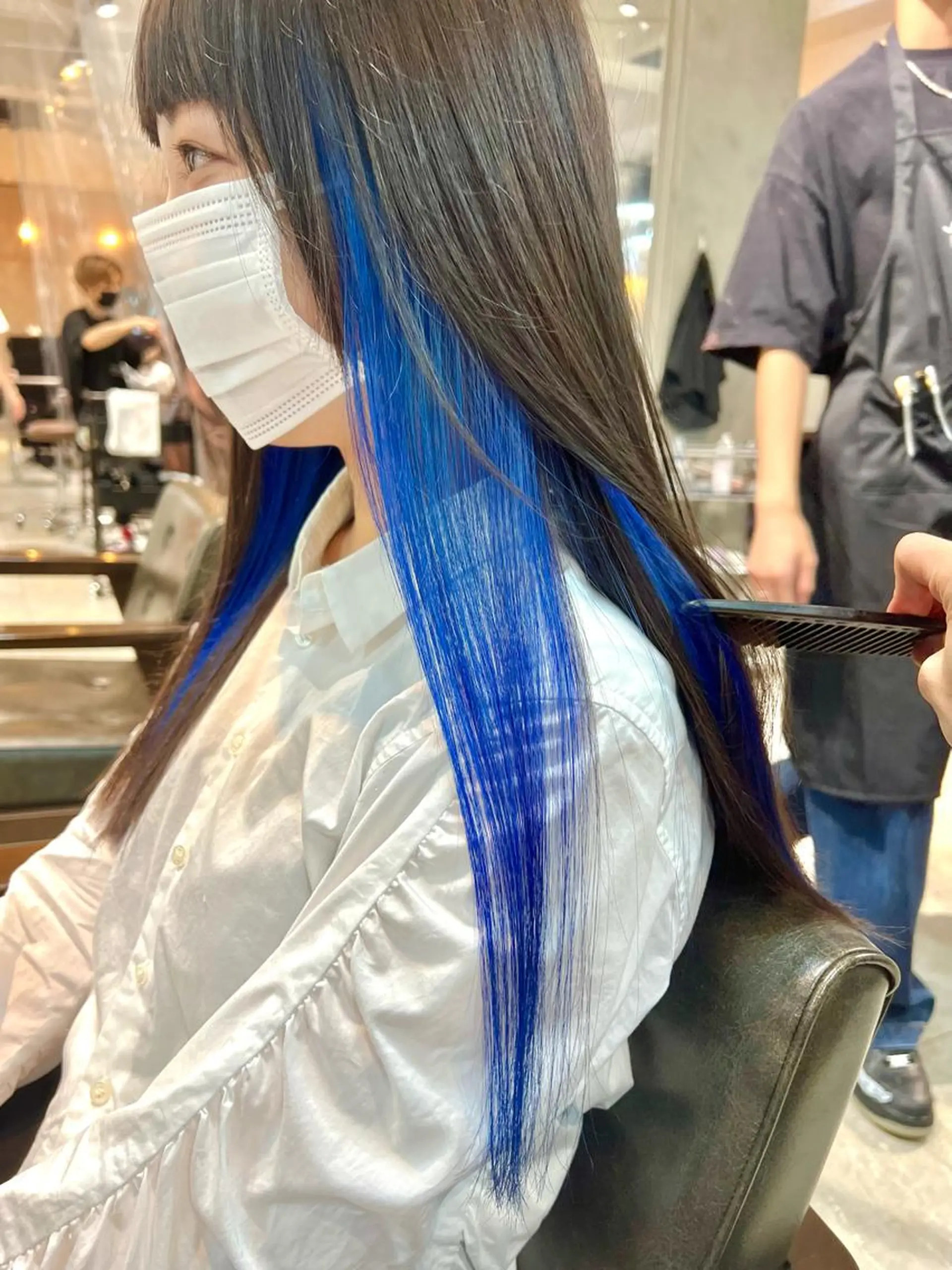 セミロング カラー ヘアアレンジ ヘアカラー トリートメント ヘッドスパ ヘアセット 🌈インナーカラー ‘ショウマ’🌈のヘアスタイル