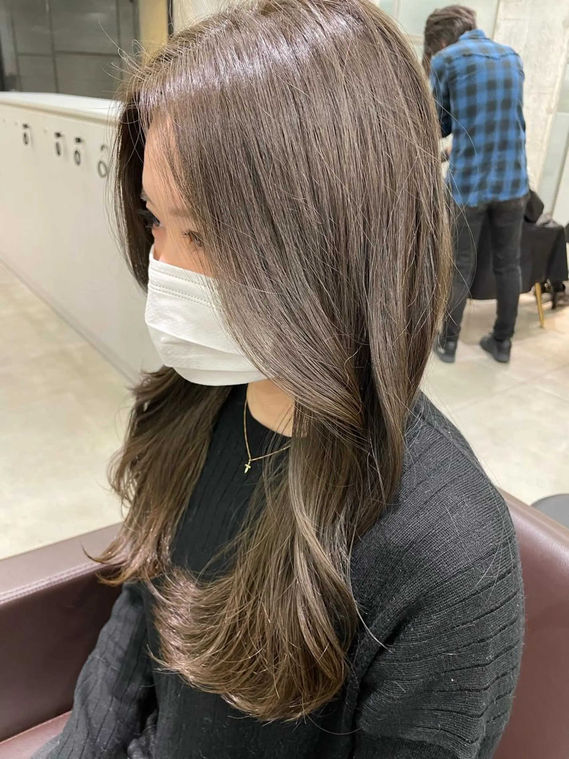 ロング カラー ボブ 髪質改善 トリートメント パーソナルカラー 藤本夢のヘアスタイル