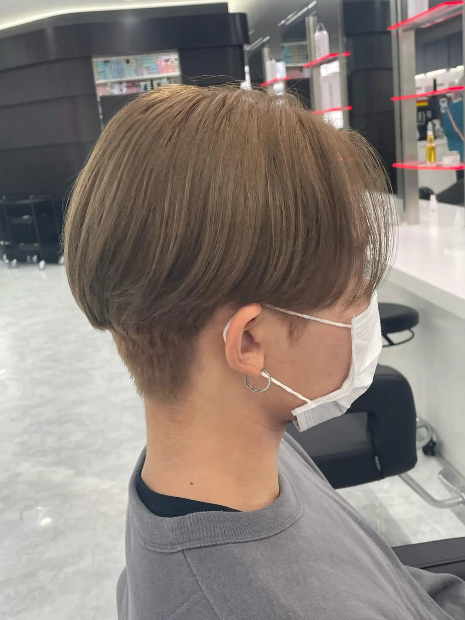 ショート カラー メンズ 透明感ラベンダー💗 SHOのヘアスタイル