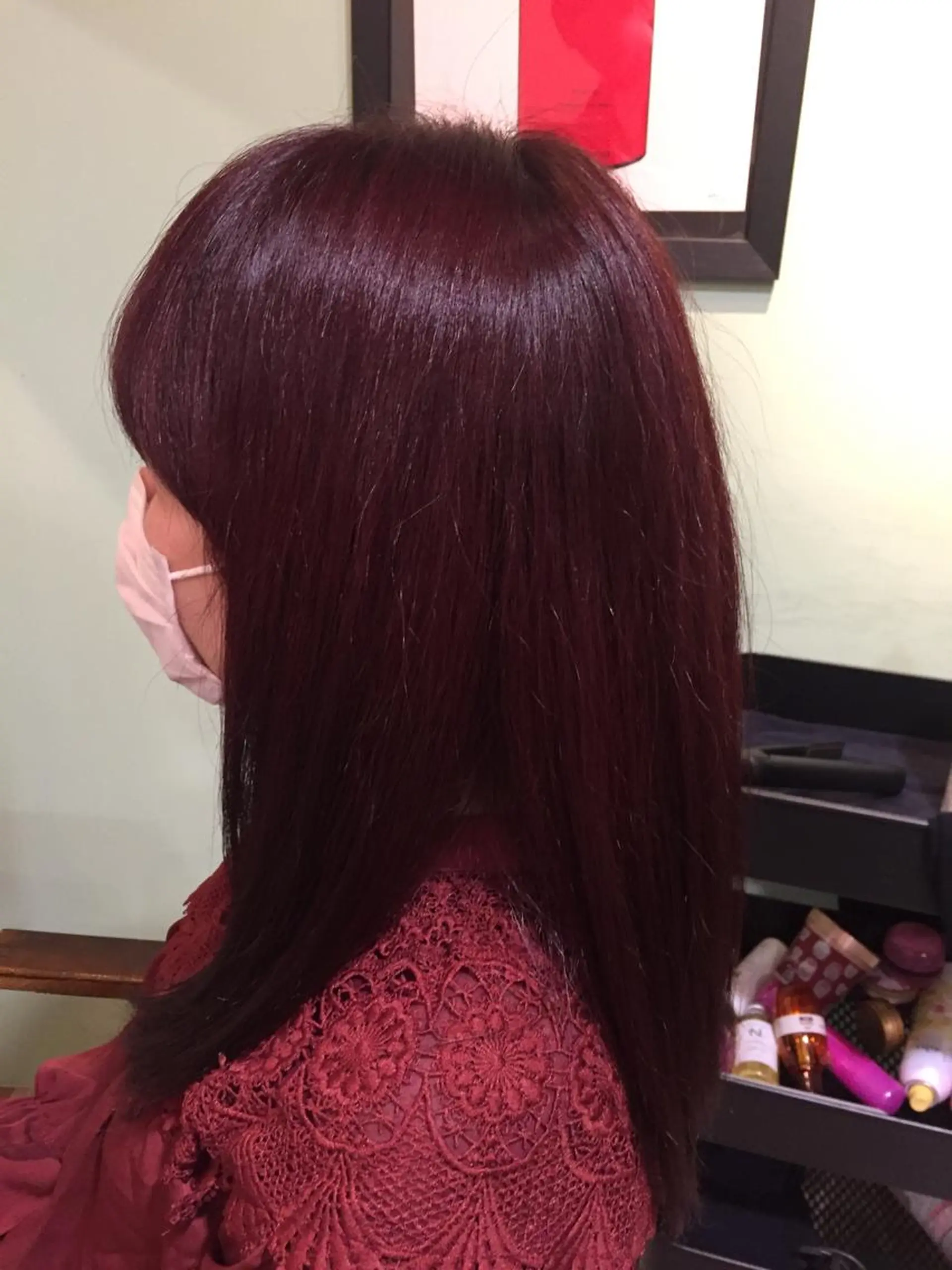 セミロング カラー ピンクカラー ピンクパープル パープルカラー カット ヘアカラー トリートメント ヘッドスパ TOPstylist ✂️フセケイタ✂️のヘアスタイル