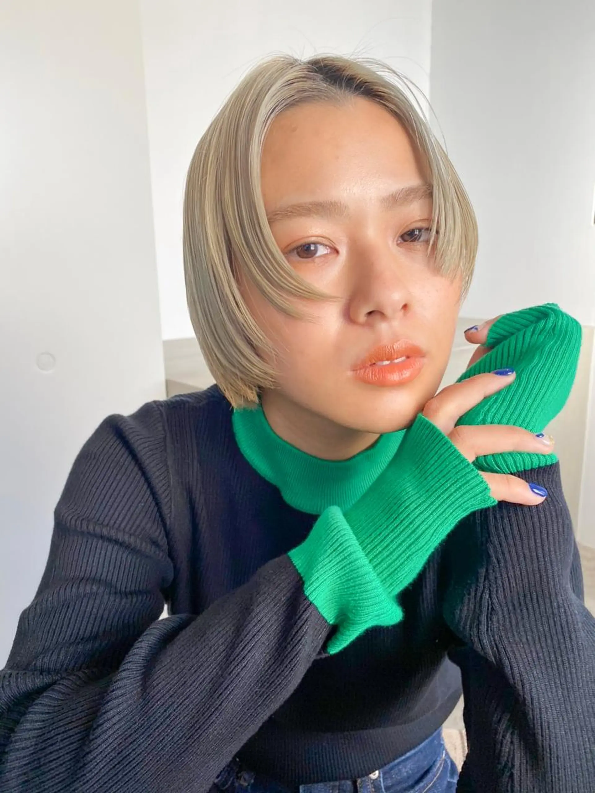 ミディアム カラー ショートボブ ミディアムパーマ アディクシーカラー ブリーチ ケアブリーチ ヘアカラー CEINE【セーヌ】 三軒茶屋のヘアスタイル