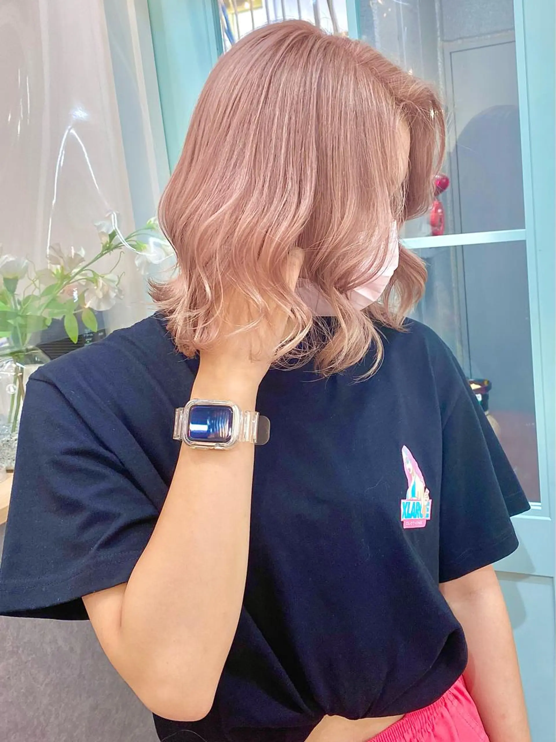 セミロング カラー ベージュカラー ピンクカラー ピンクベージュ ホワイトピンク ホワイトピンクベージュ ヘアカラー トリートメント ヘアセット 💘カラー特化美容師 尾崎拓己のヘアスタイル