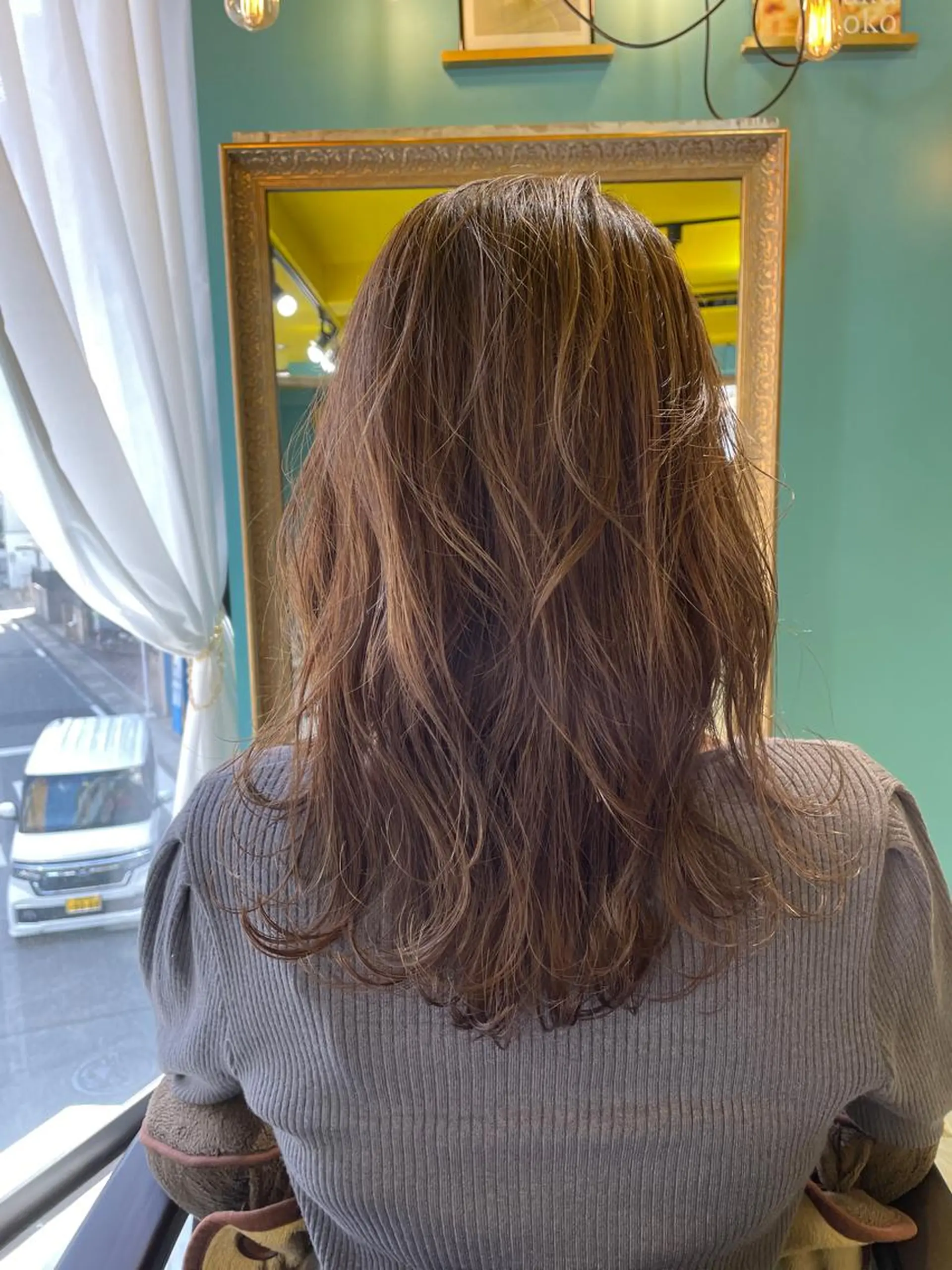 ロング カラー アッシュ ハイライトカラー ハイライト ヘアカラー Share  Salon  Reco【GARDEN】所属・末石 智のヘアスタイル